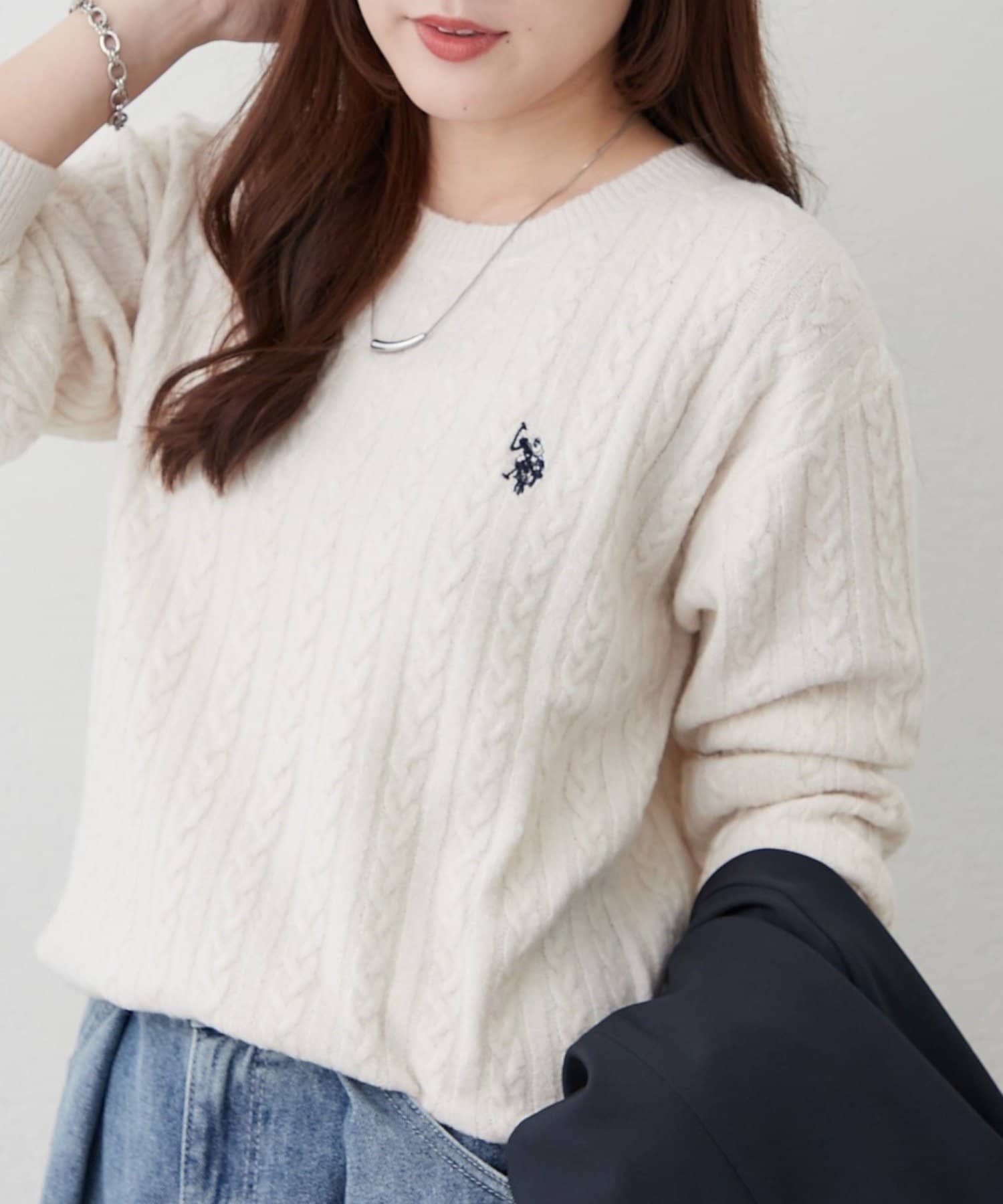 Remind me and forever(リマインドミーアンドフォーエバー) 【US. POLO ASSN.】ワンポイントロゴケーブルプルオーバー