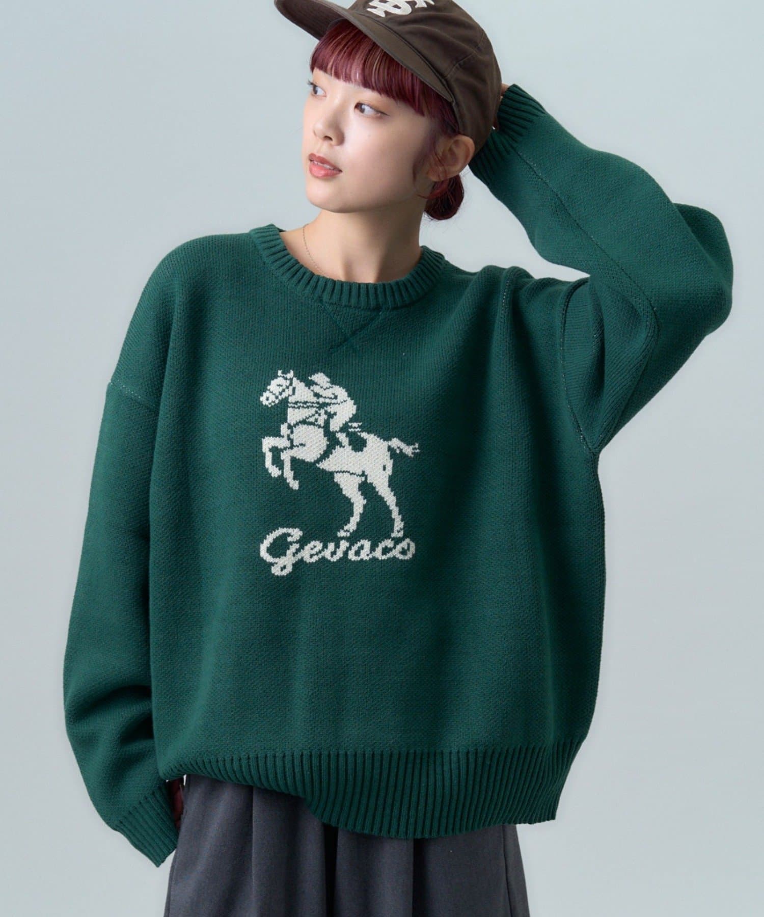 CIAOPANIC TYPY(チャオパニックティピー) 【GEVACO】ジョッキー＆ホースジャガードニット
