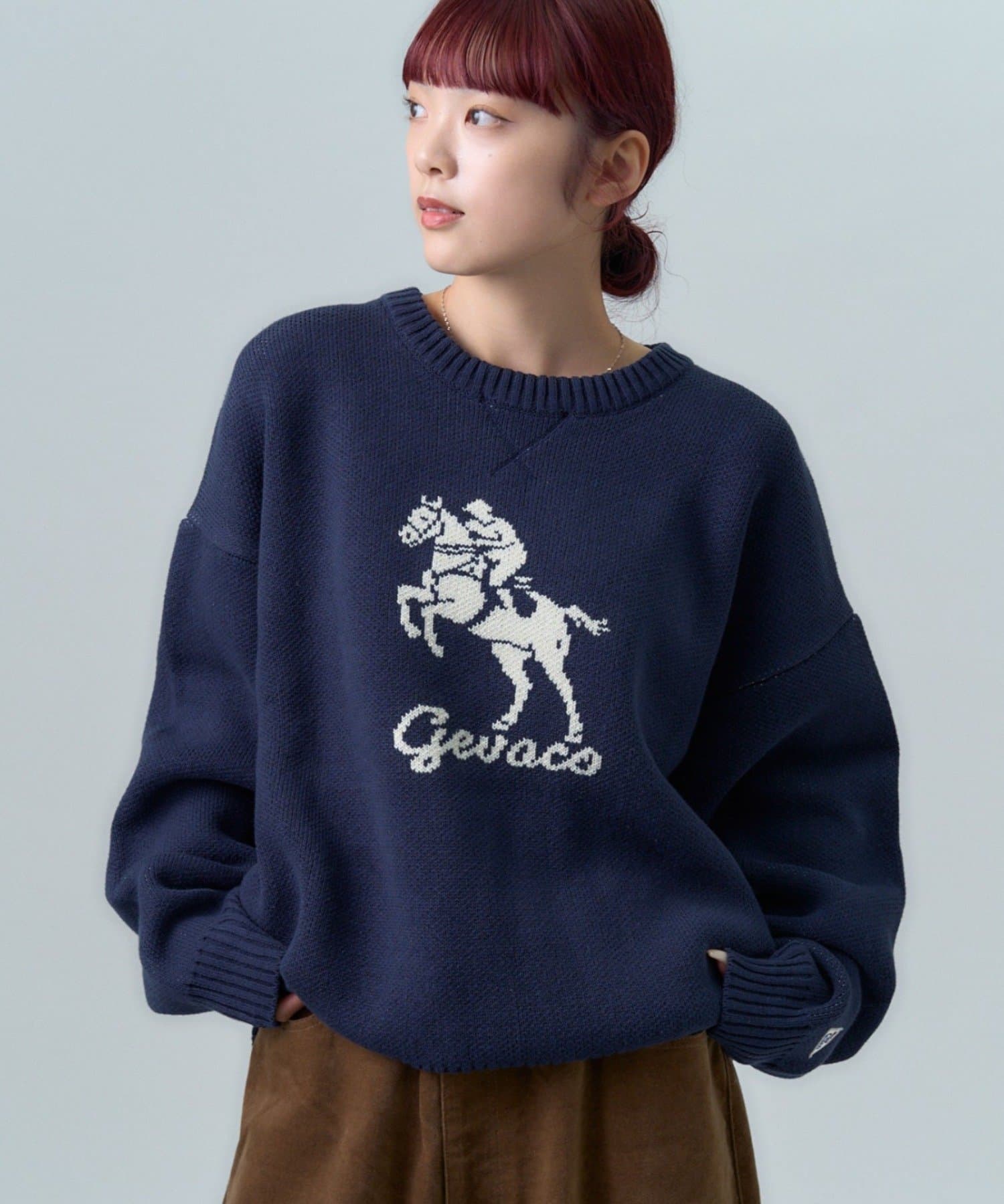 CIAOPANIC TYPY(チャオパニックティピー) 【GEVACO】ジョッキー＆ホースジャガードニット