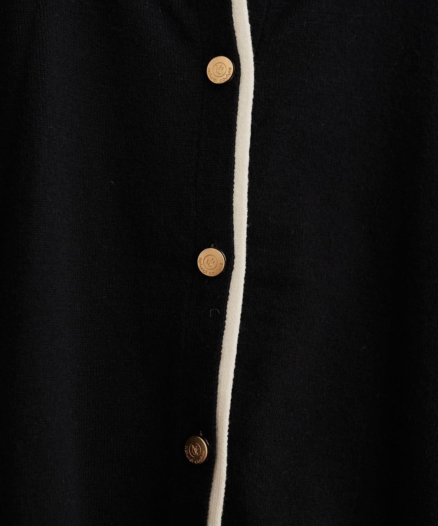 natural couture(ナチュラルクチュール) 配色金ボタンもちもちカーディガン