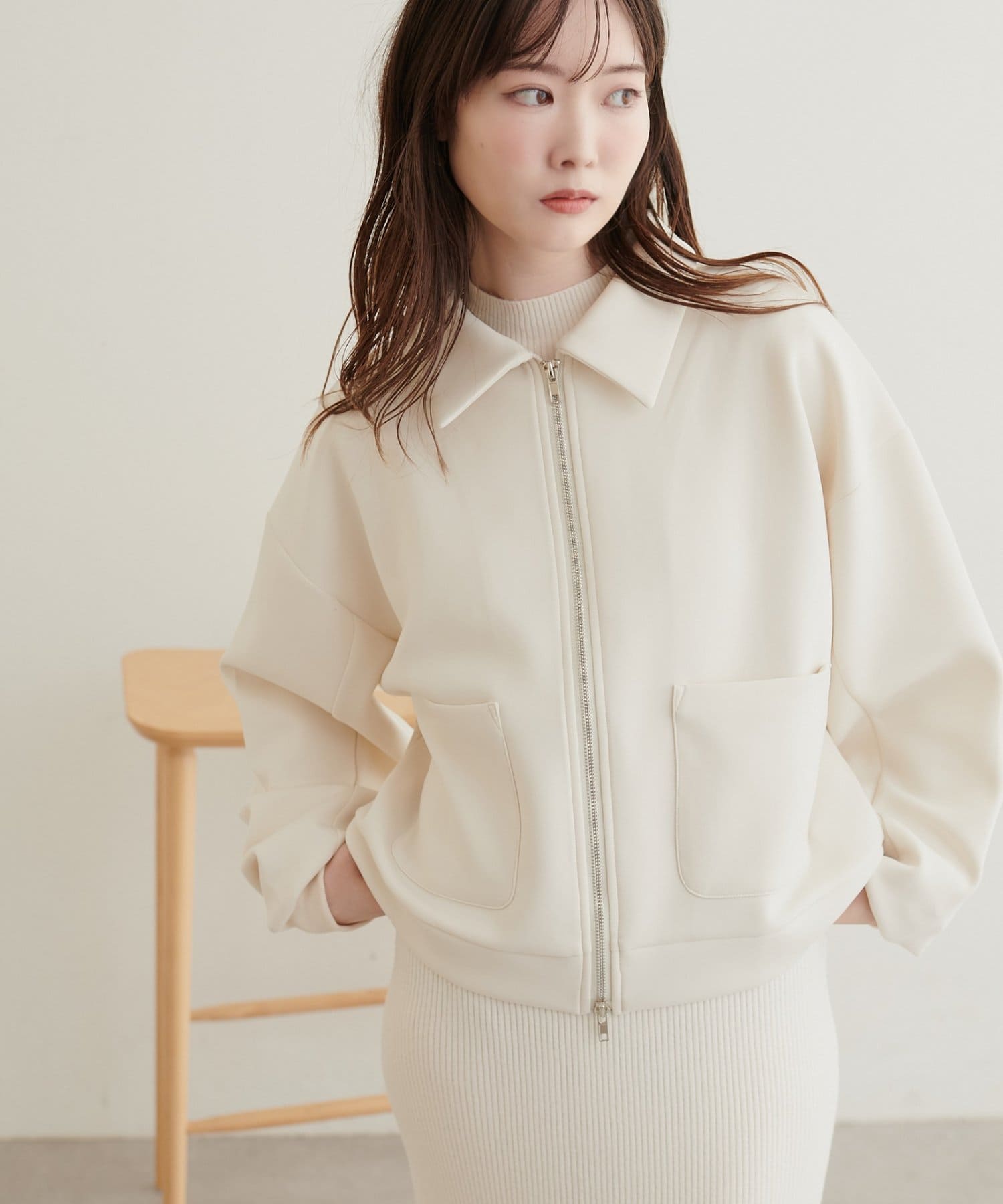 ジュンテルさん専用❗BoB ジャージージャケット ボンディングポケット付きWZIPブルゾン | natural couture(ナチュラル