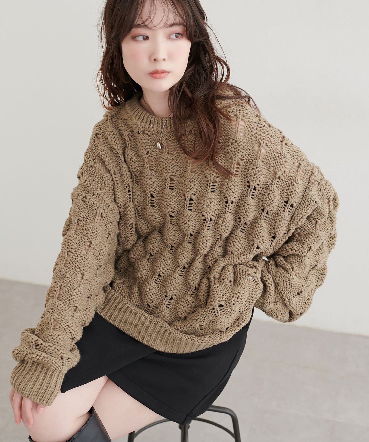 natural couture(ナチュラルクチュール) ポップコーンプルオーバー