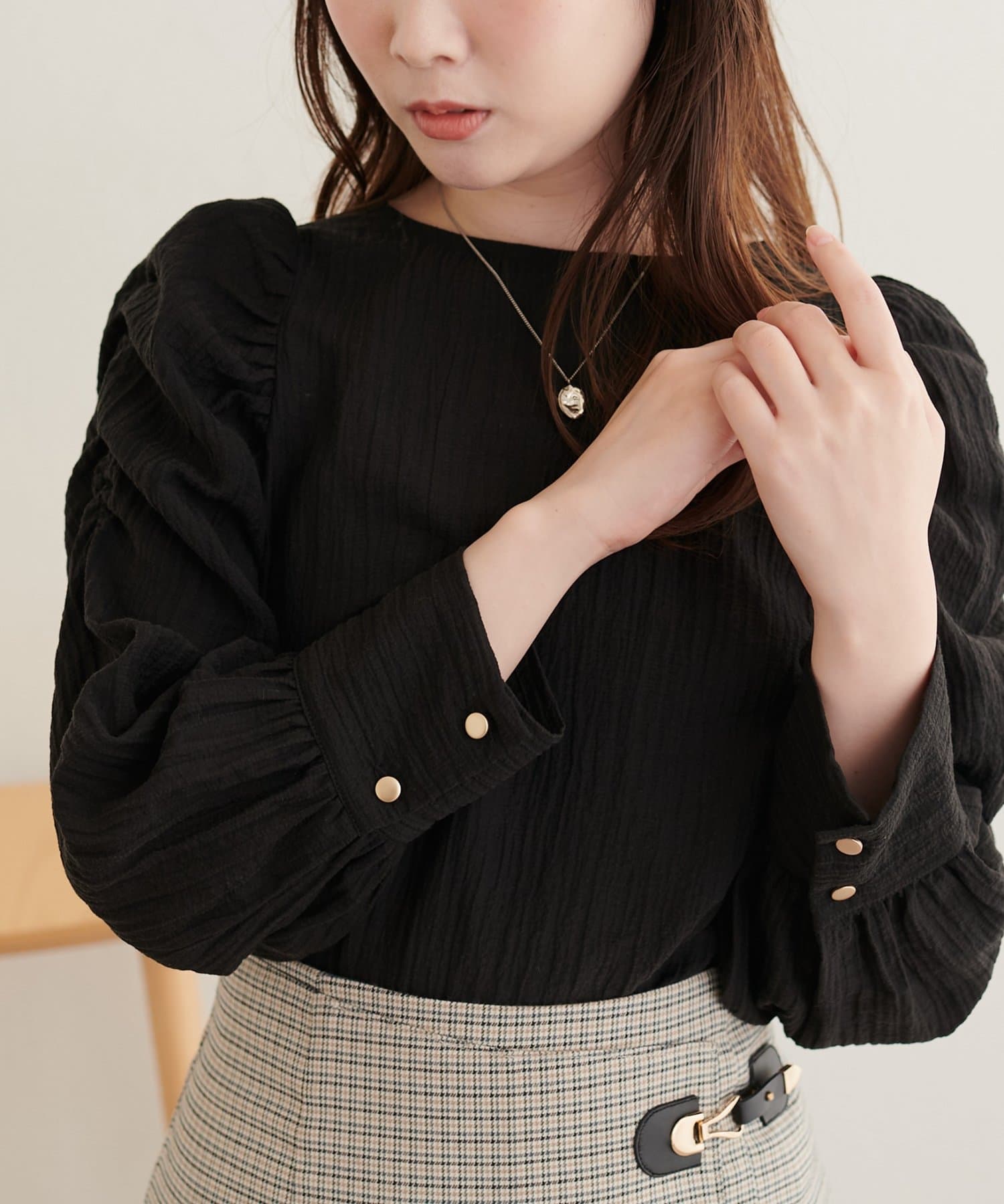 natural couture(ナチュラルクチュール) アソートパワショルブラウス