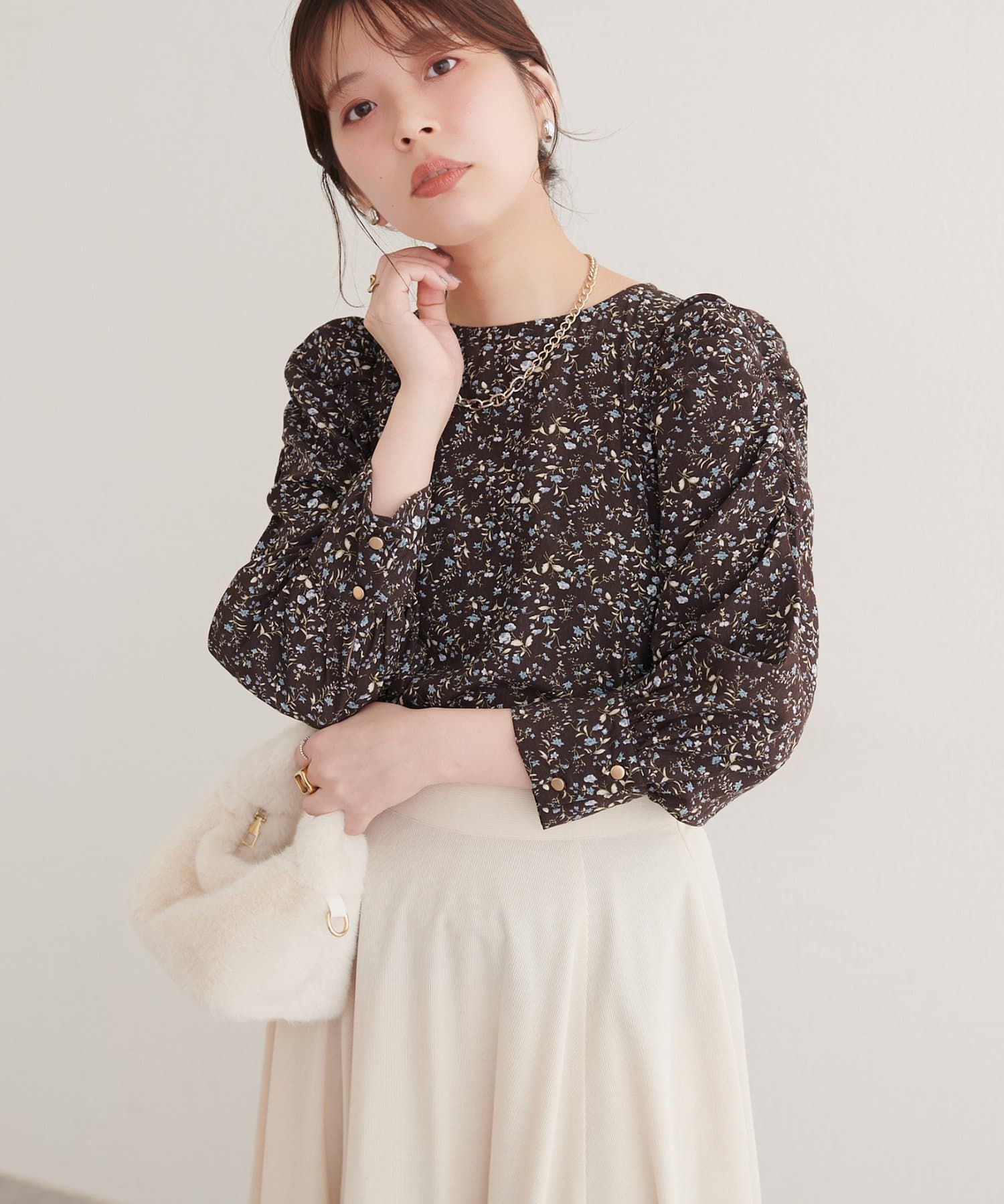 natural couture(ナチュラルクチュール) アソートパワショルブラウス