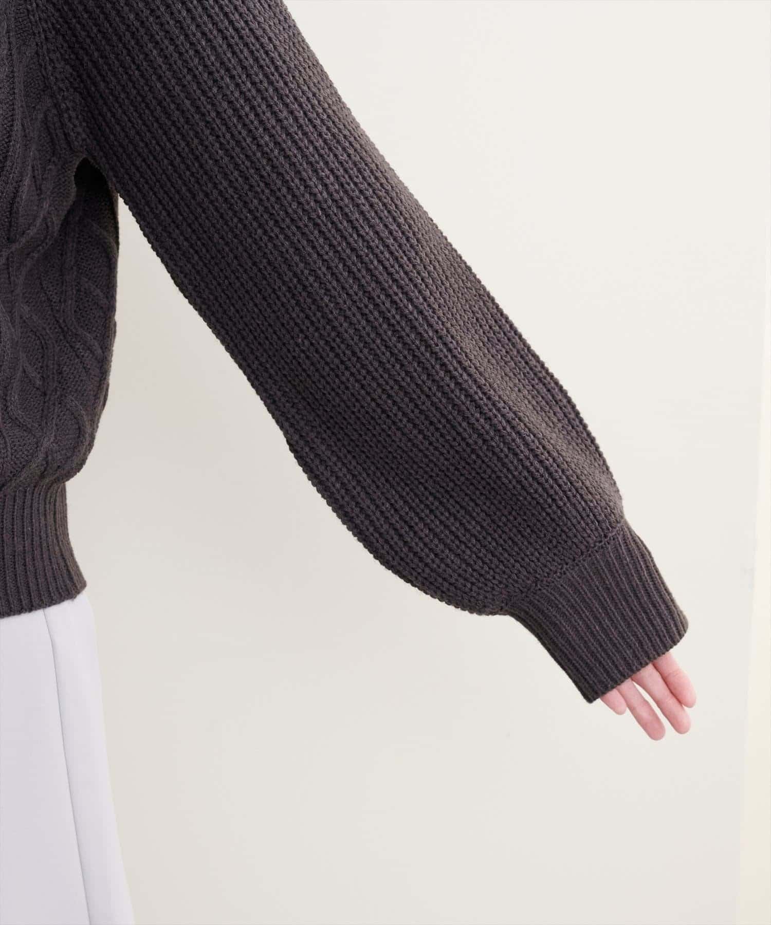 natural couture(ナチュラルクチュール) 釦デザインケーブルニットプルオーバー
