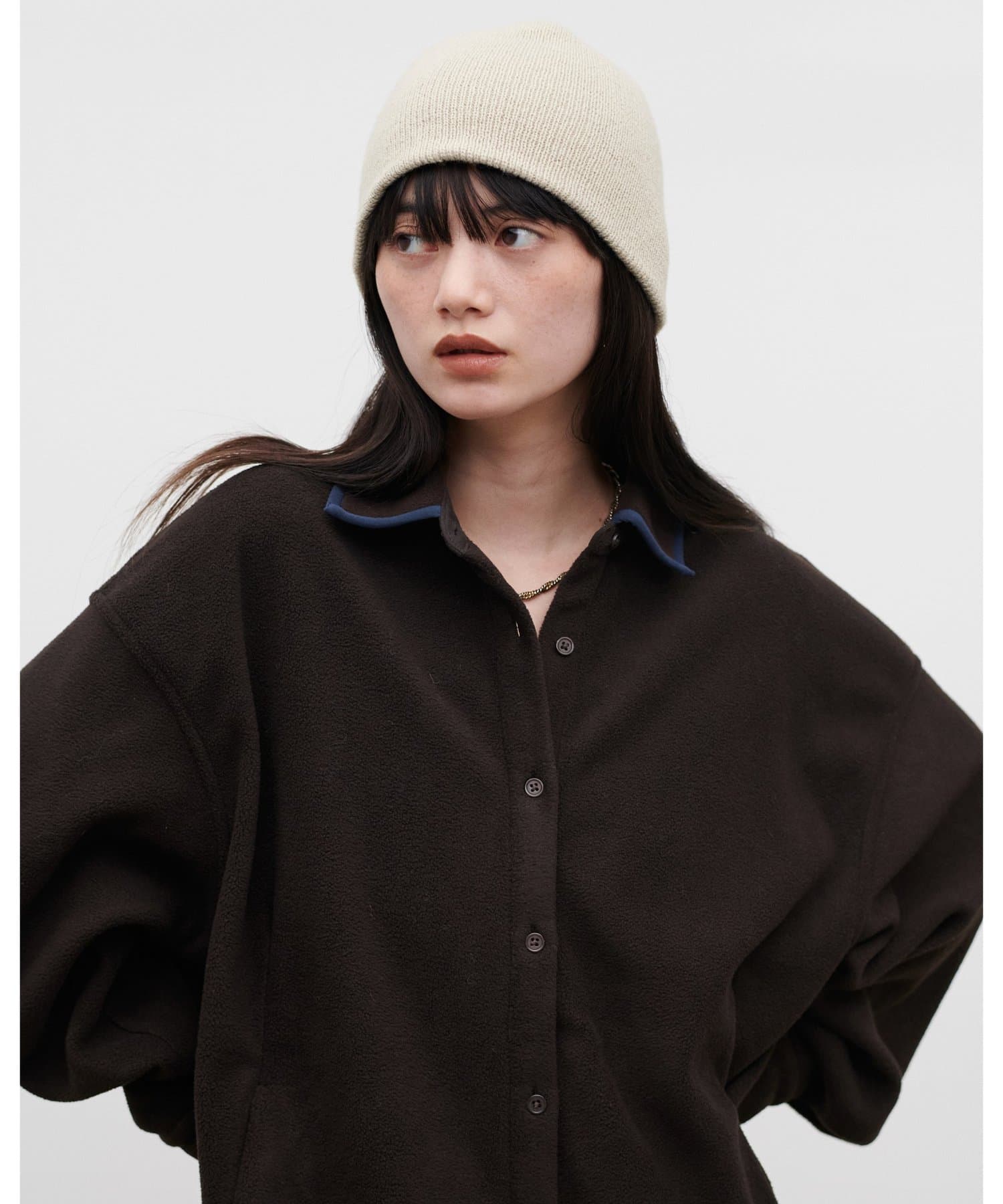 LARUTA(ラルータ) フリースパイピングシャツ
