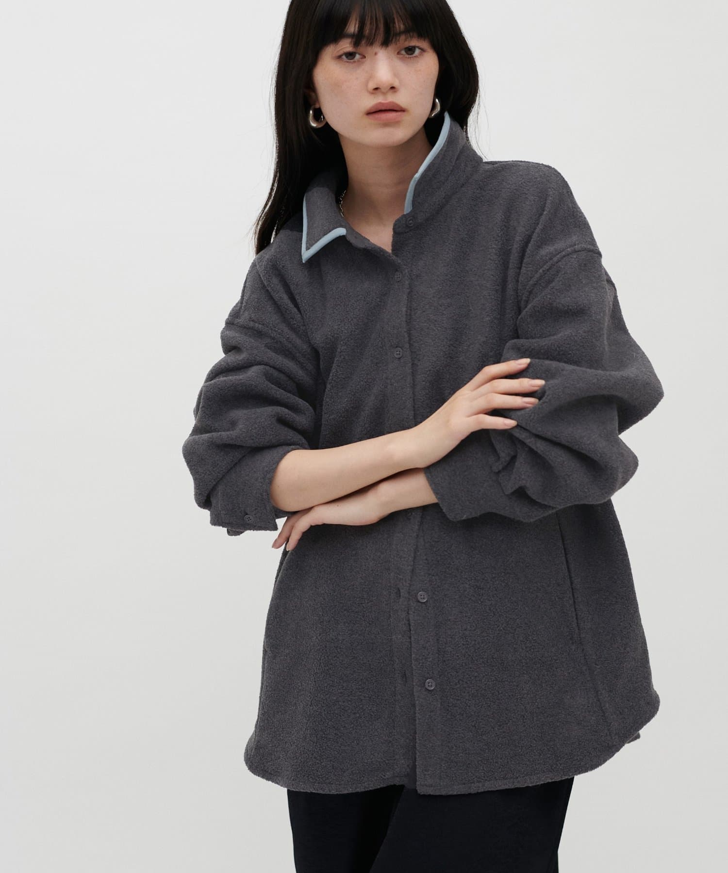 LARUTA(ラルータ) フリースパイピングシャツ