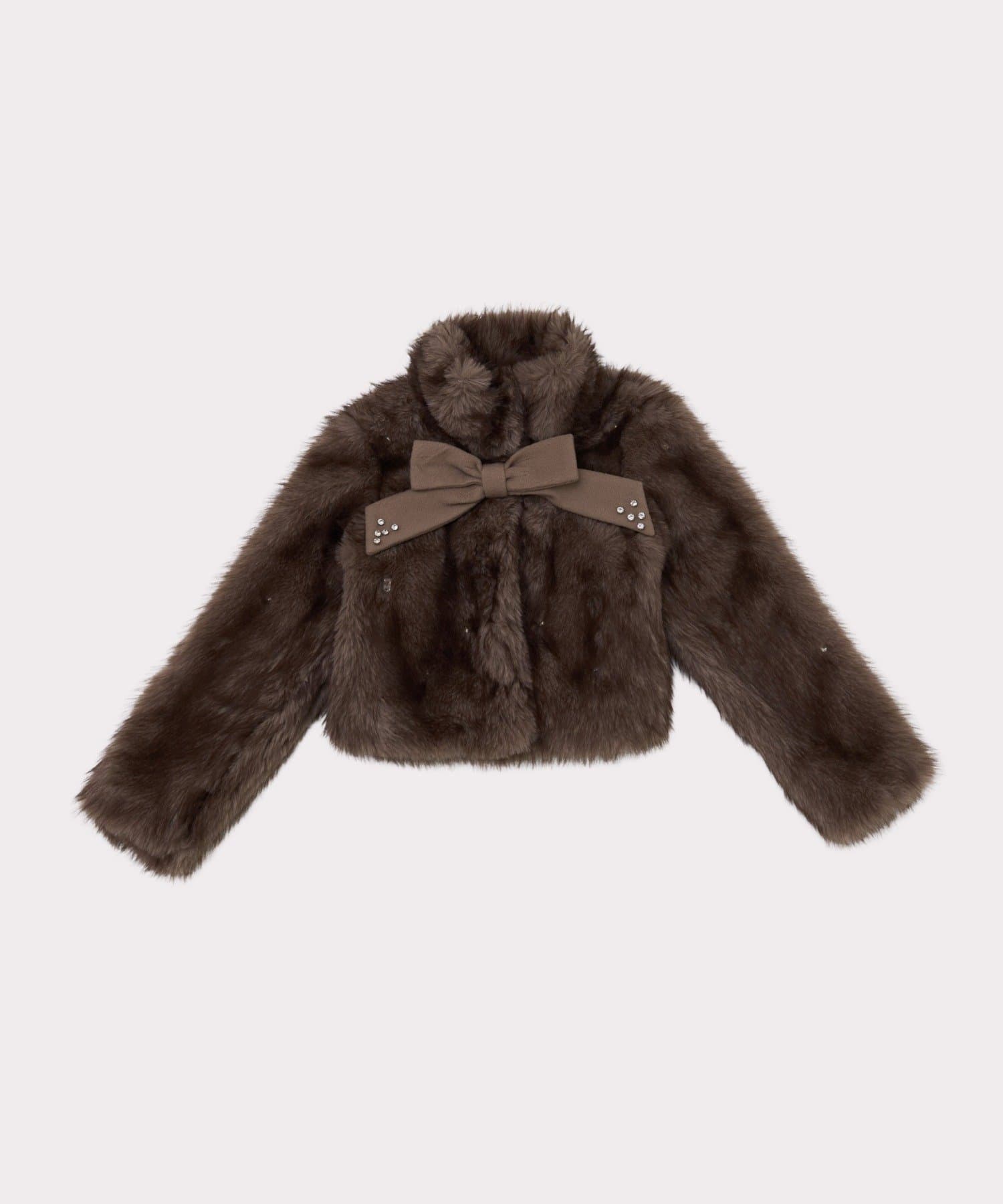 Belle Charme(ベルシャルム) Bijou Ribbon Fur Coat