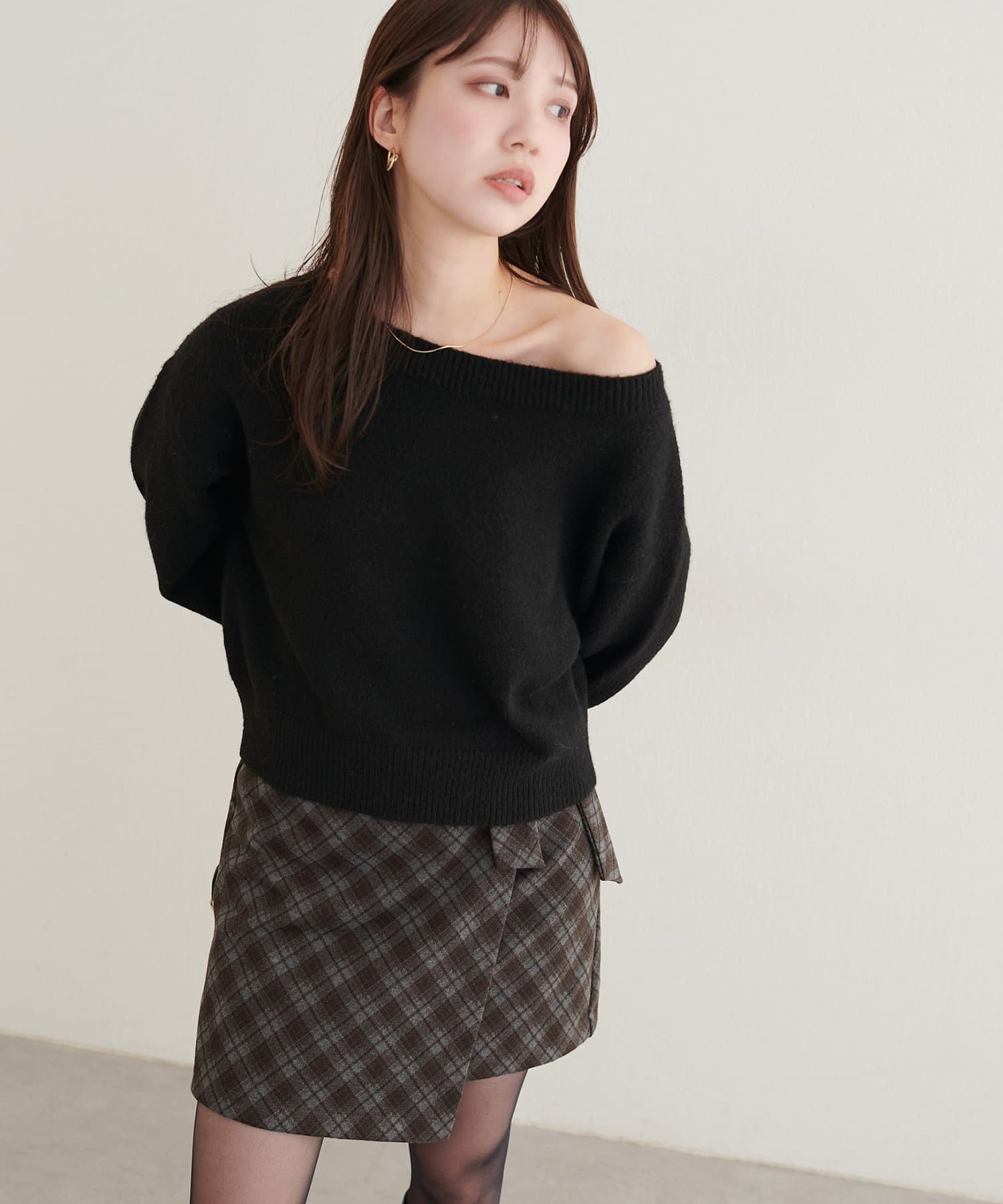 natural couture(ナチュラルクチュール) ワンショルニットプルオーバー