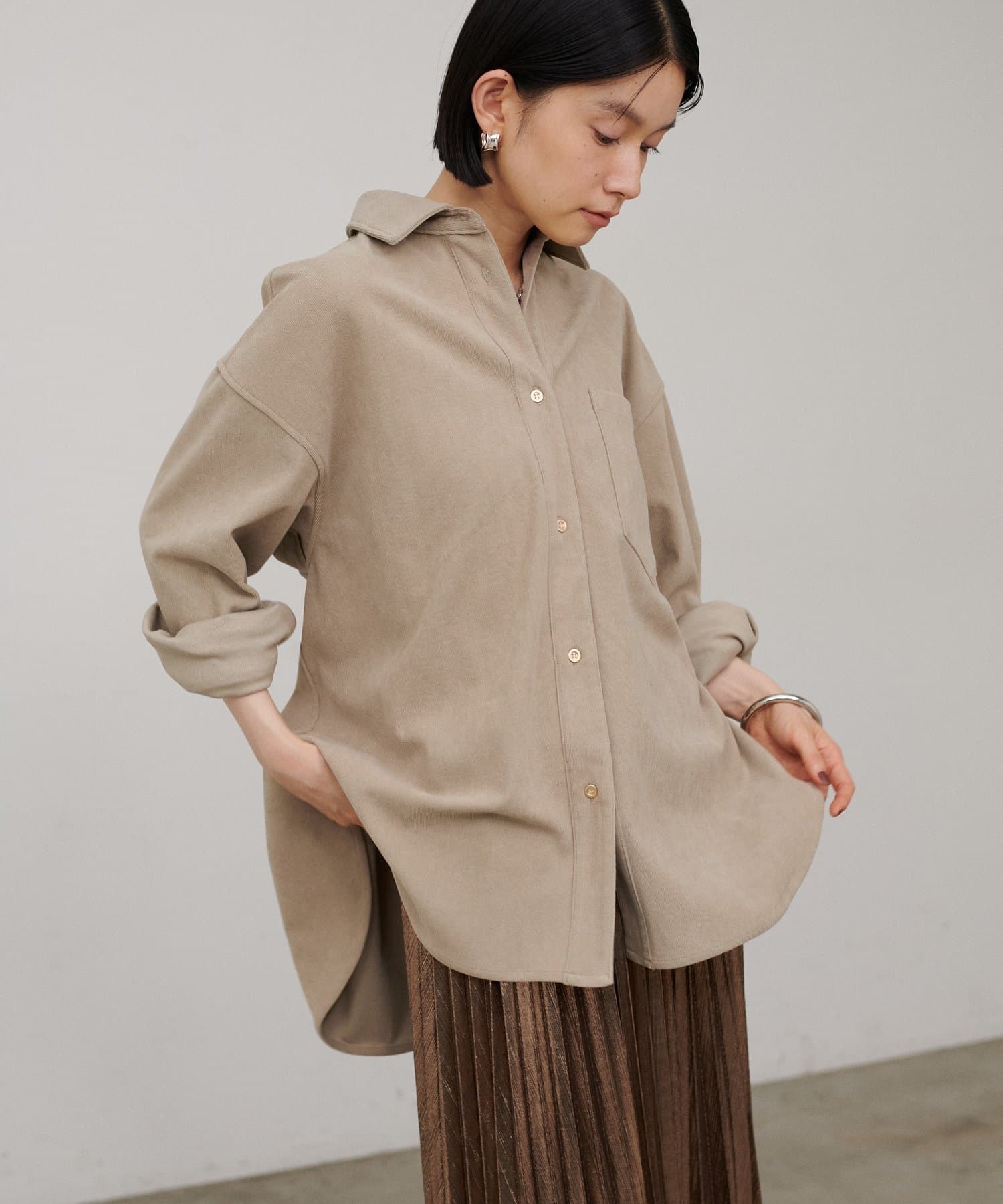 LARUTA(ラルータ) コーディーニットオーバーサイズシャツ