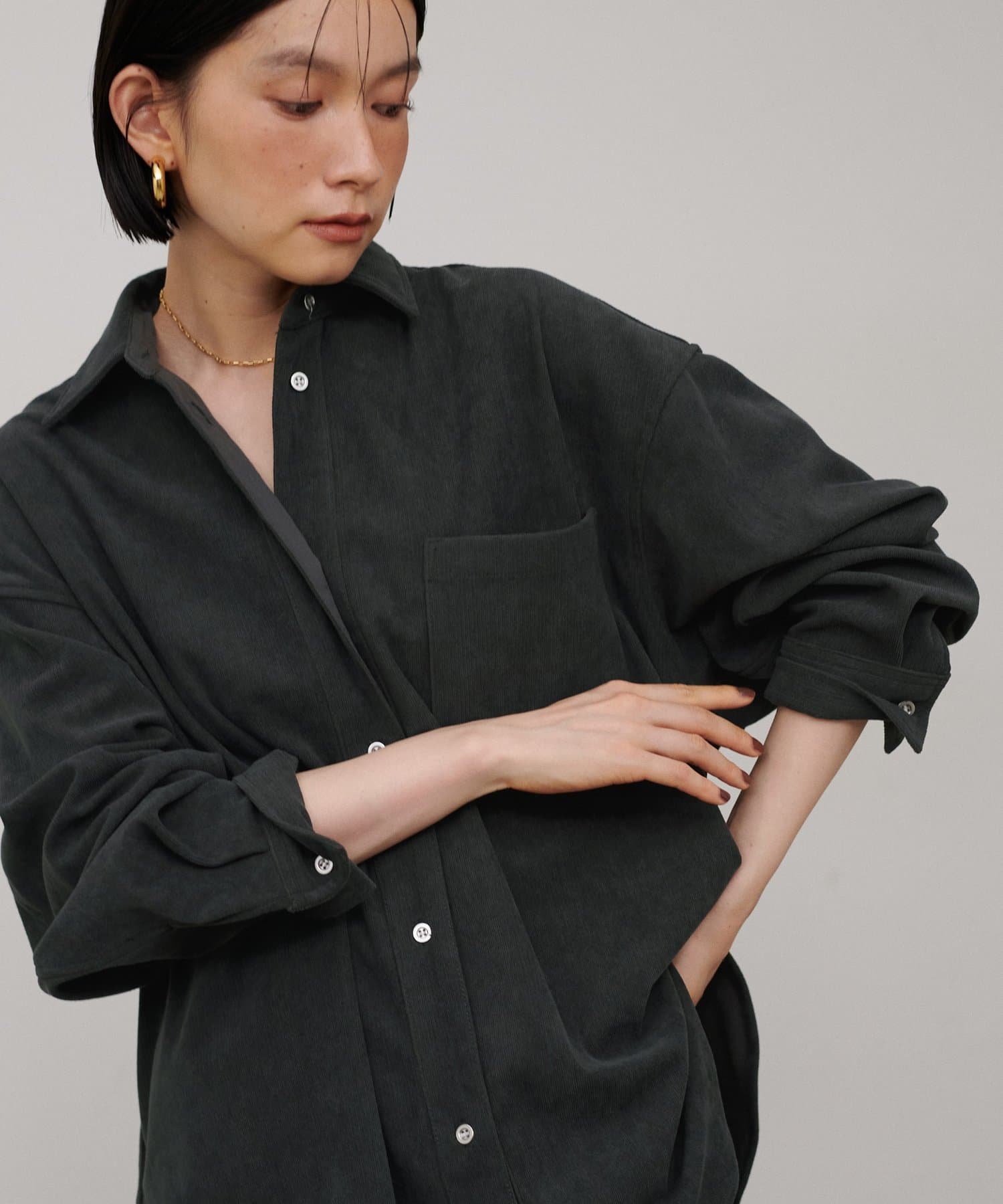 LARUTA(ラルータ) コーディーニットオーバーサイズシャツ