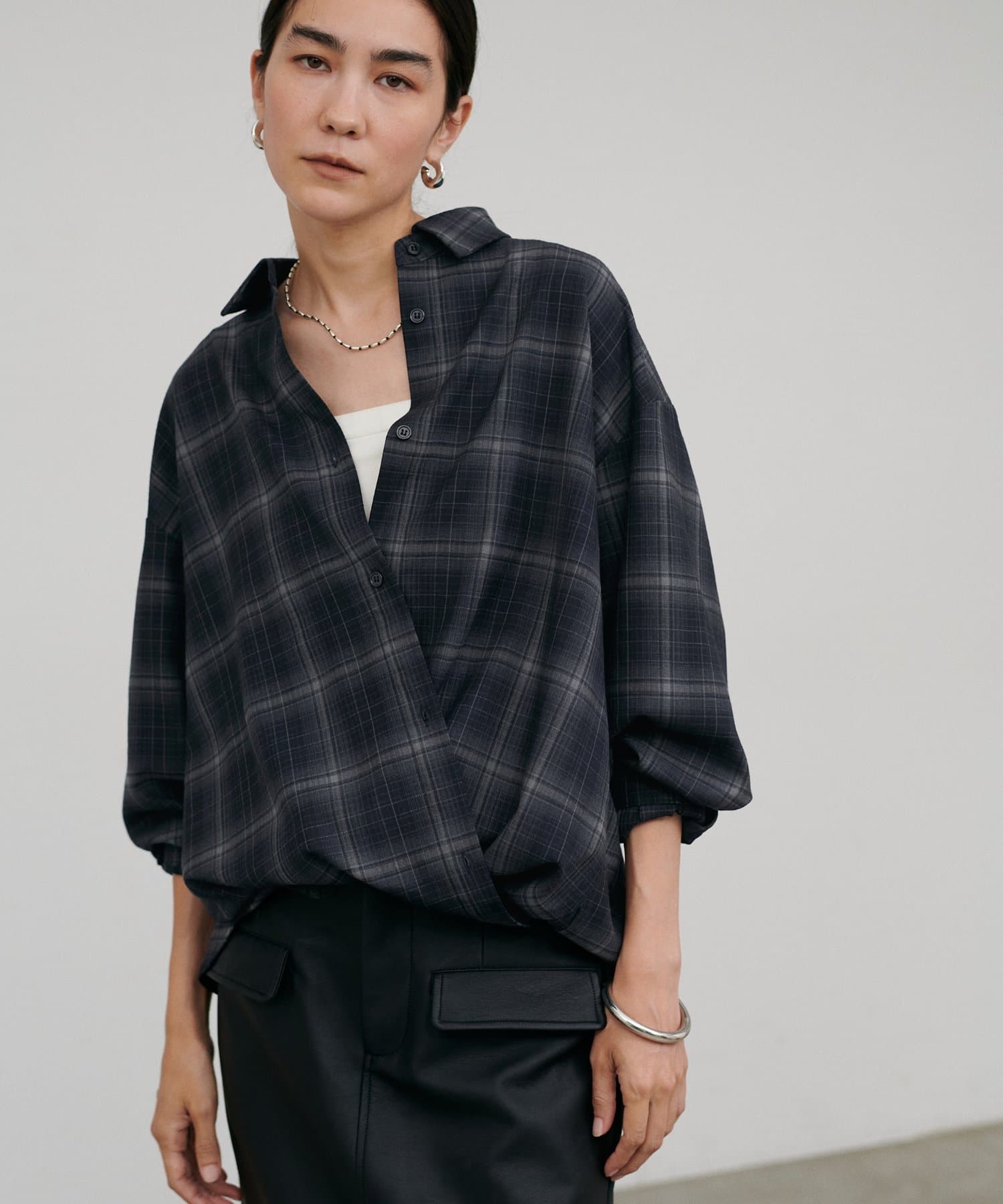 LARUTA(ラルータ) オンブレチェックビッグシャツ