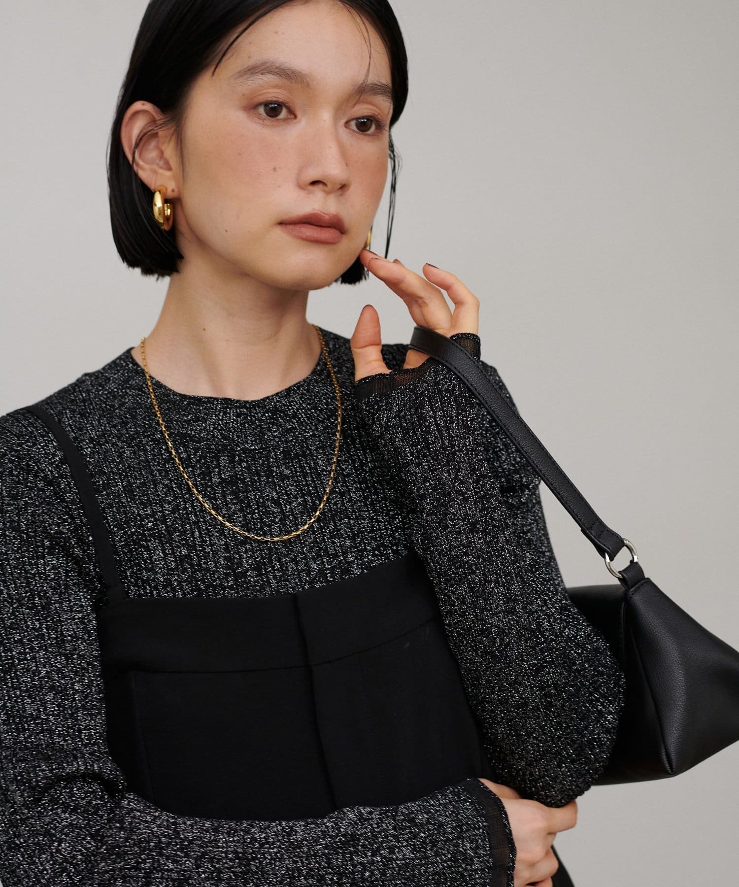 LARUTA(ラルータ) 袖口シアーラメニット