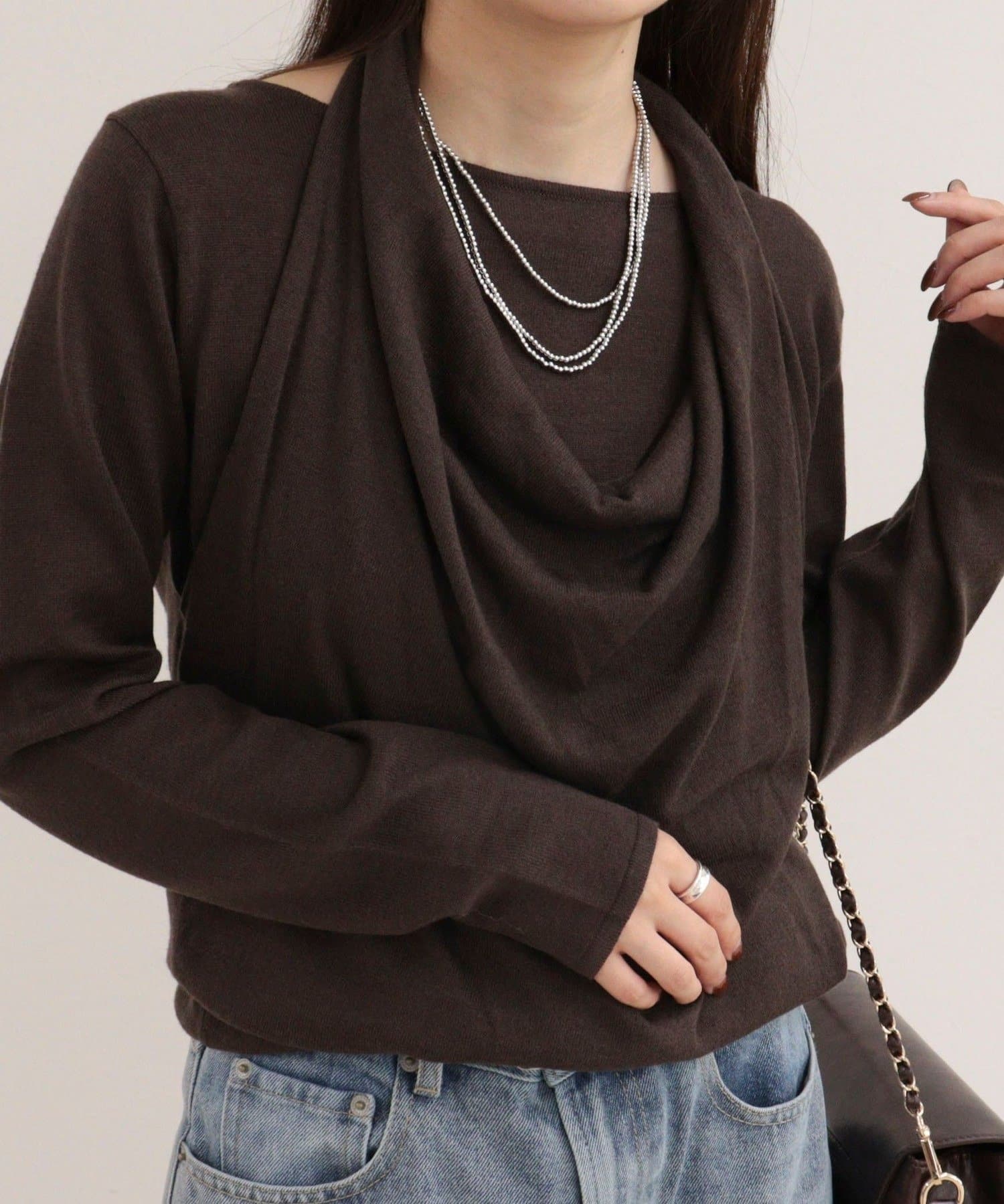 FREDY & GLOSTER(フレディ アンド グロスター) カシミヤ混ホルターネックニットプルオーバー