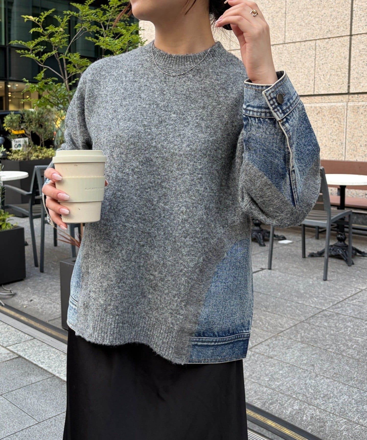 Jena　espace merveilleux(ジェナ　エスパスメルヴェイユ) デニムドッキングニット