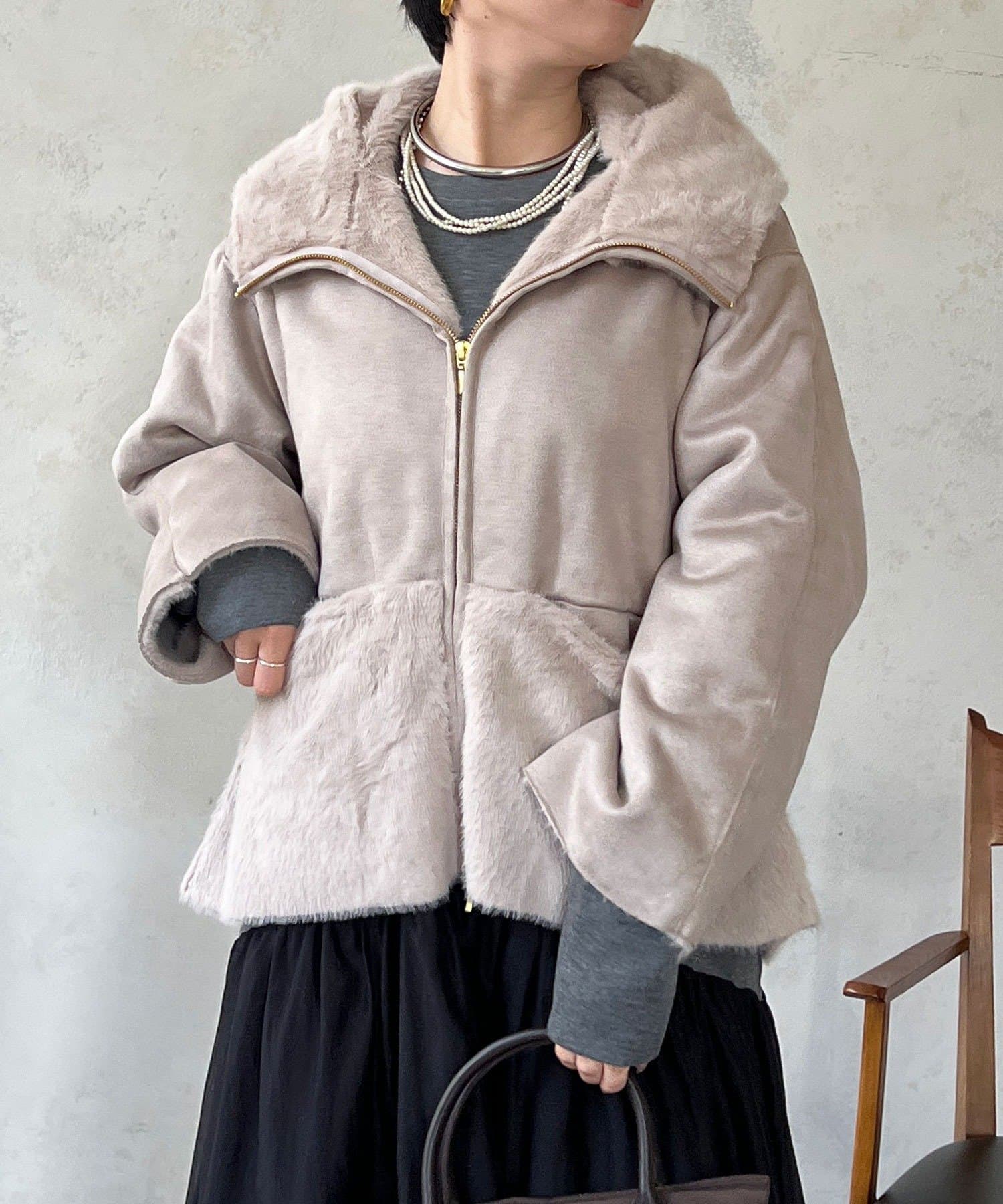 un dix cors(アンディコール) フェイクムートンファーフードJK