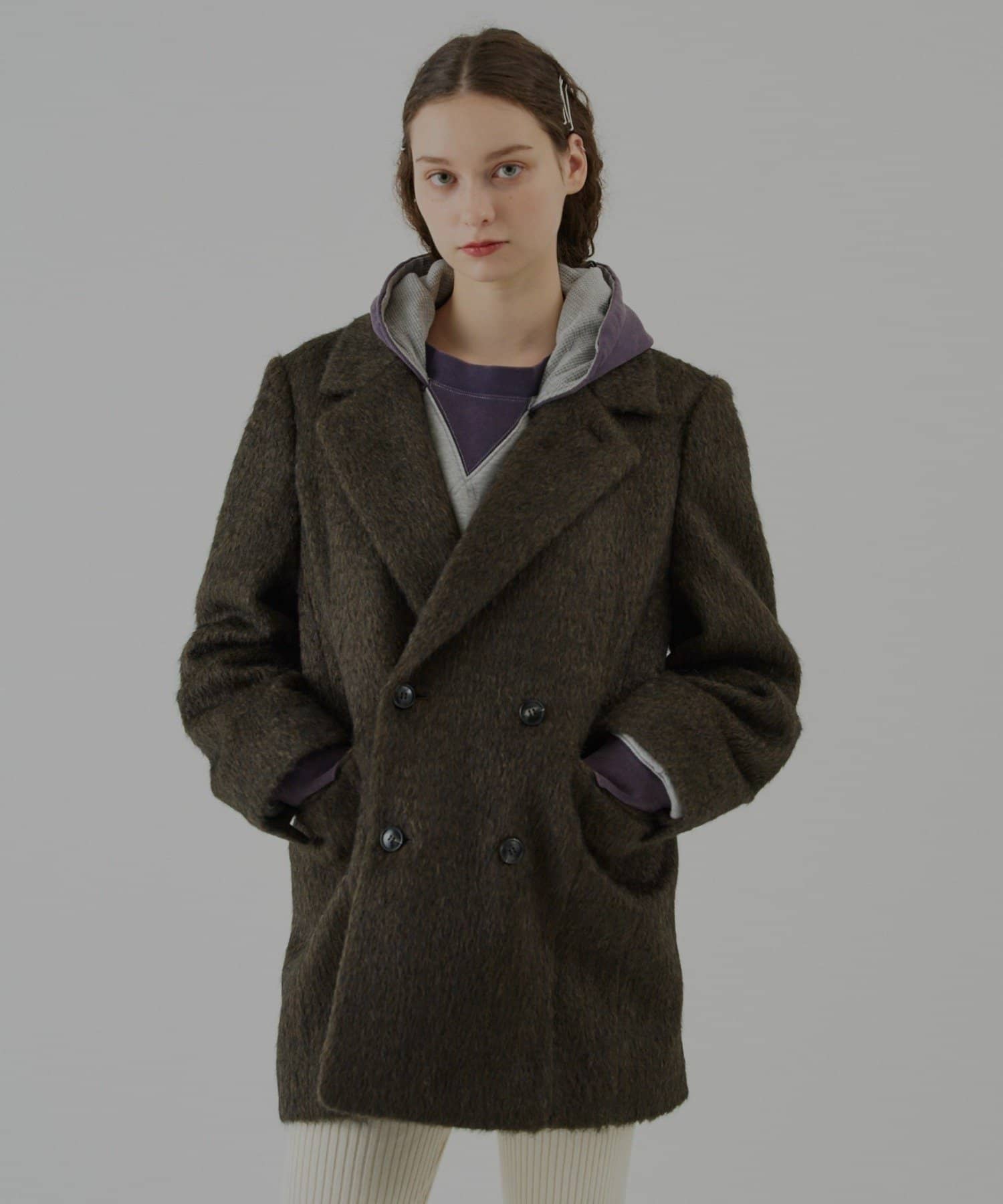 Kastane(カスタネ) 【UNISEX】シャギーダブルブレストジャケット