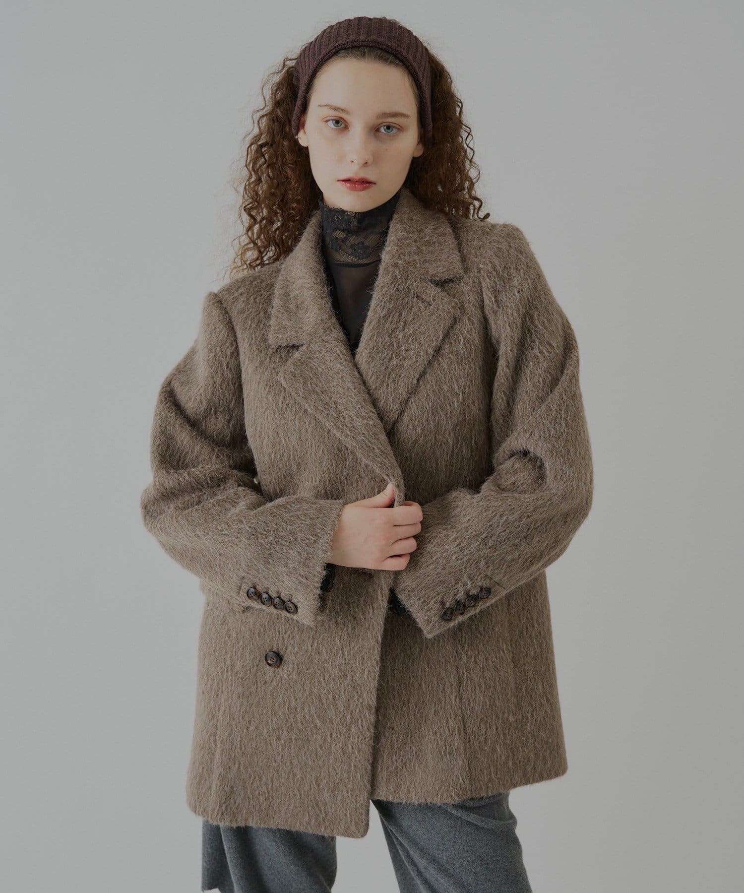 Kastane(カスタネ) 【UNISEX】シャギーダブルブレストジャケット