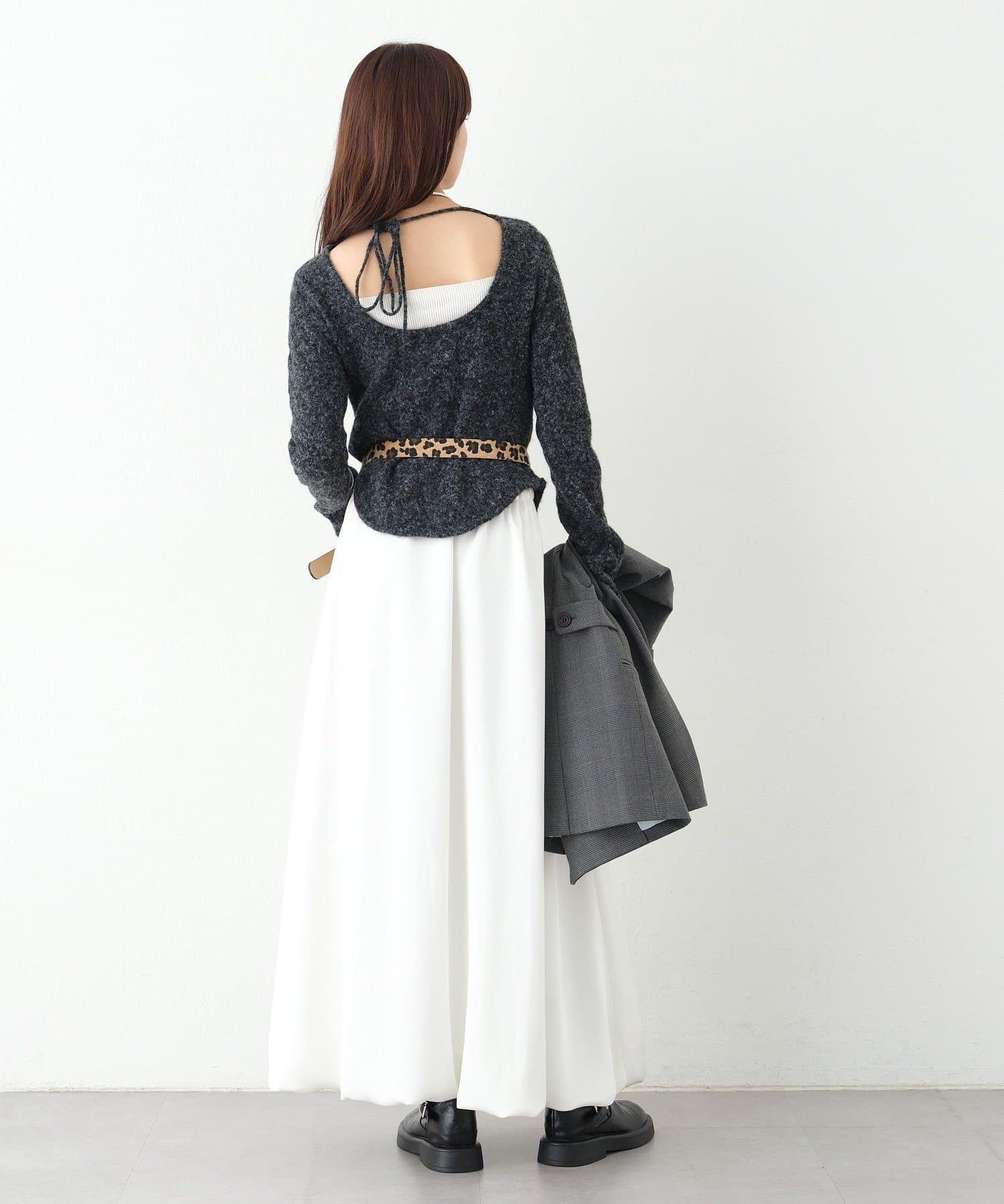 mystic(ミスティック) 柄編みバックシャンニット