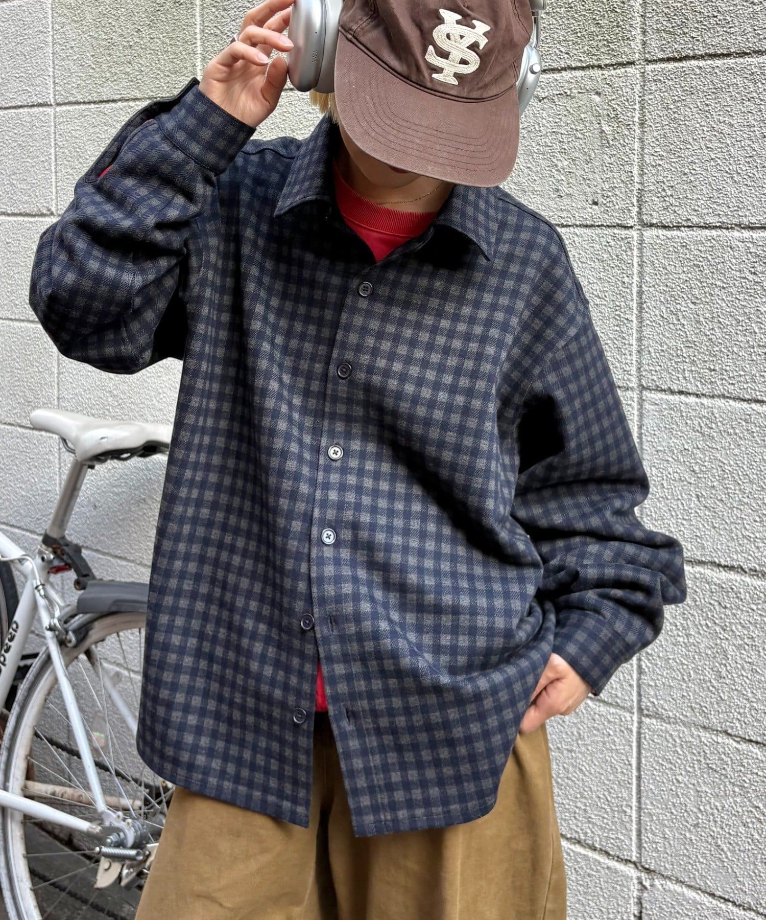CIAOPANIC TYPY(チャオパニックティピー) 【UNISEX】カットメルトンチェックシャツジャケット