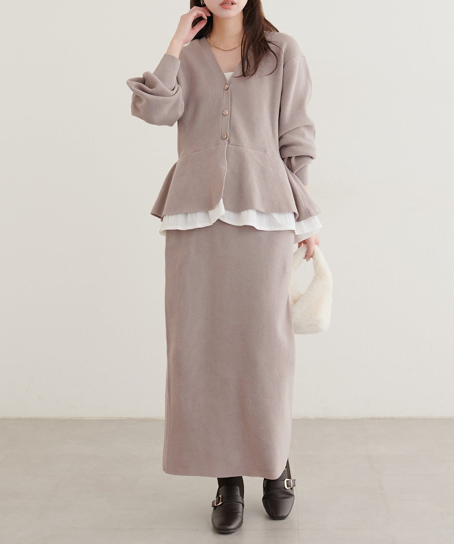 natural couture(ナチュラルクチュール) ふわ軽Iラインスカート