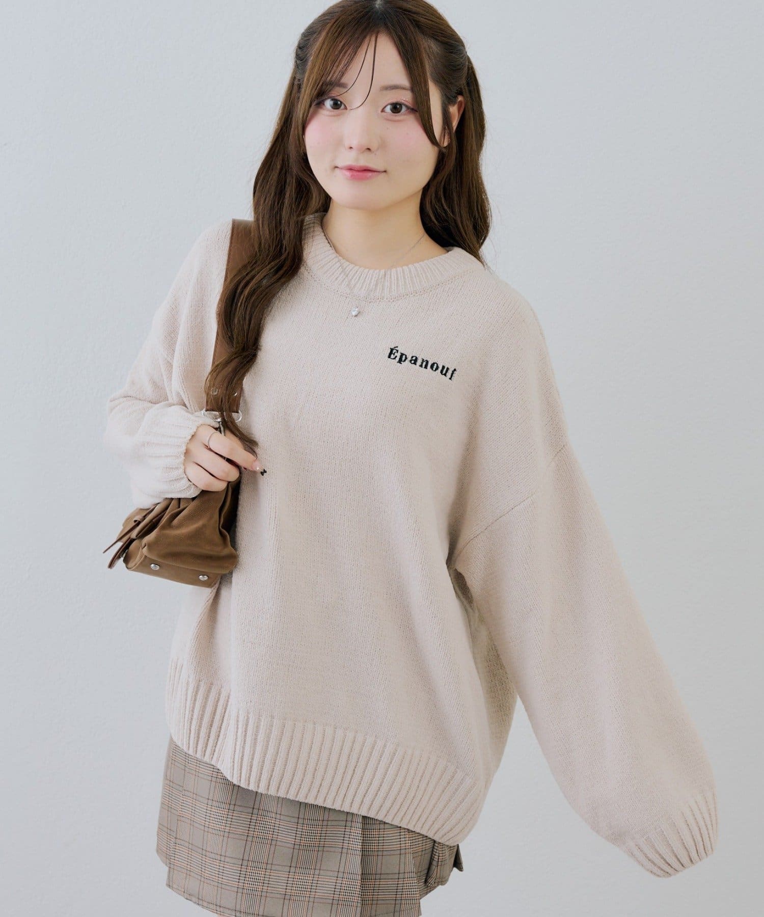 NICE CLAUP / OLIVE des OLIVE OUTLET(ナイスクラップ  / オリーブ デ オリーブ アウトレット) 【continuer】バックロゴモールニット