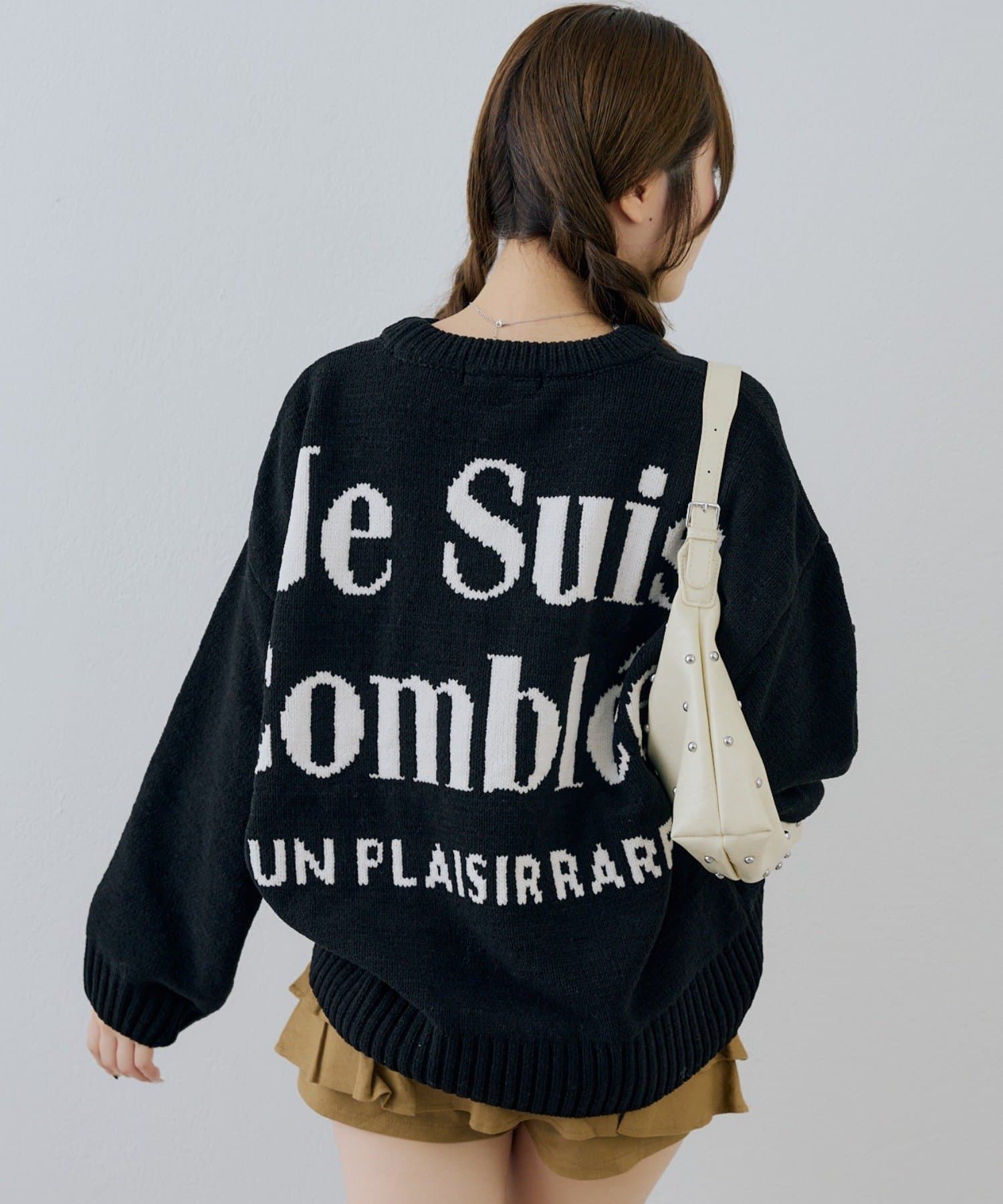 NICE CLAUP / OLIVE des OLIVE OUTLET(ナイスクラップ  / オリーブ デ オリーブ アウトレット) 【continuer】バックロゴモールニット