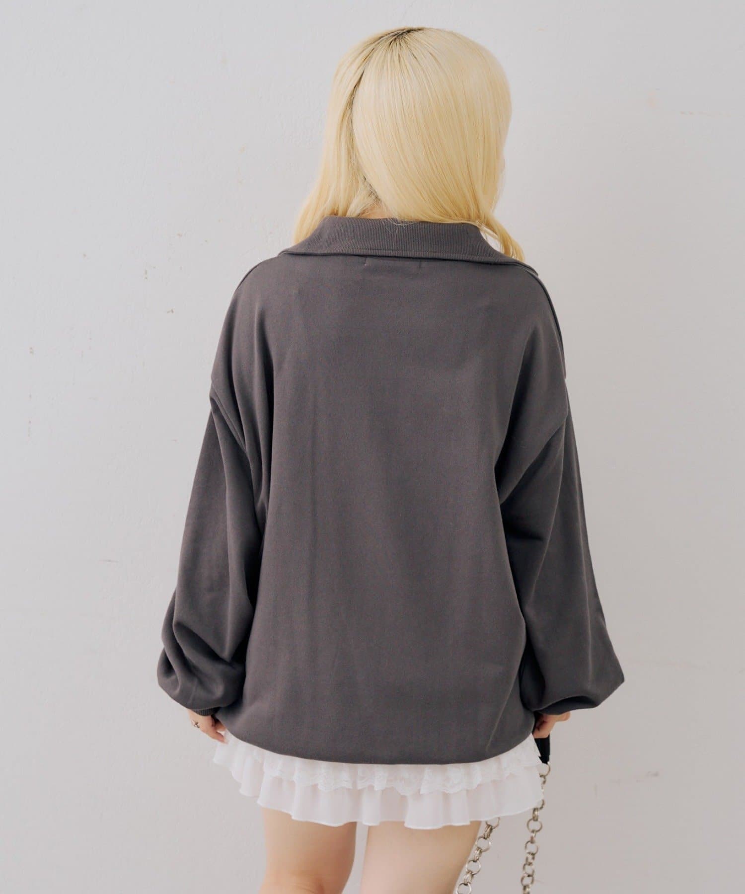 NICE CLAUP / OLIVE des OLIVE OUTLET(ナイスクラップ  / オリーブ デ オリーブ アウトレット) 【ANOTHER BRANCH】ハーフZIPロゴスエット