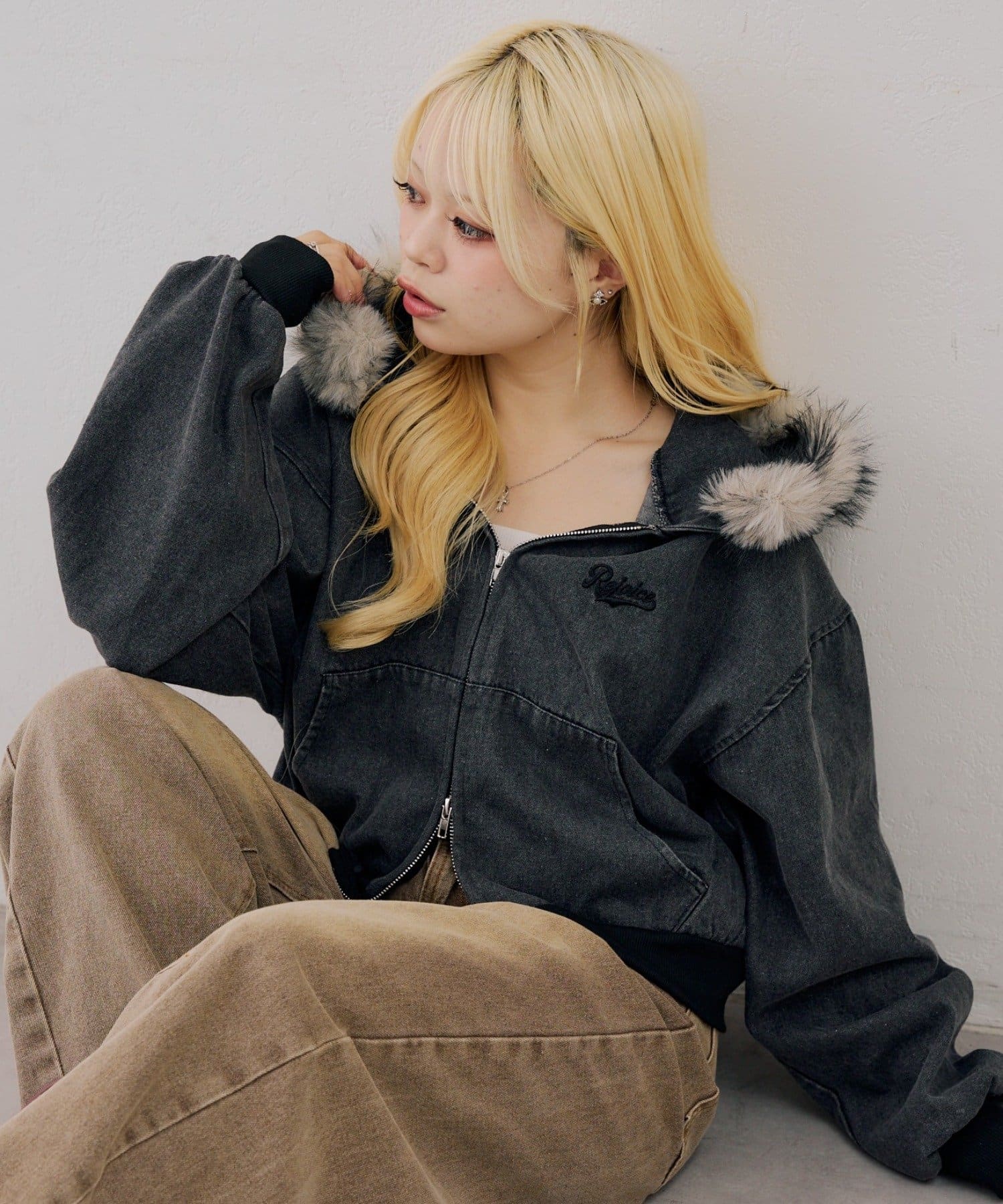 NICE CLAUP / OLIVE des OLIVE OUTLET(ナイスクラップ  / オリーブ デ オリーブ アウトレット) 【ANOTHER BRANCH】フェイクファー付パーカーブルゾン