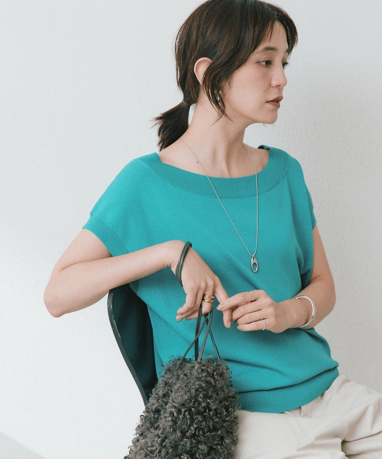 OUTLET(アウトレット) 【RIVE DROITE】オープンネックフレンチニット