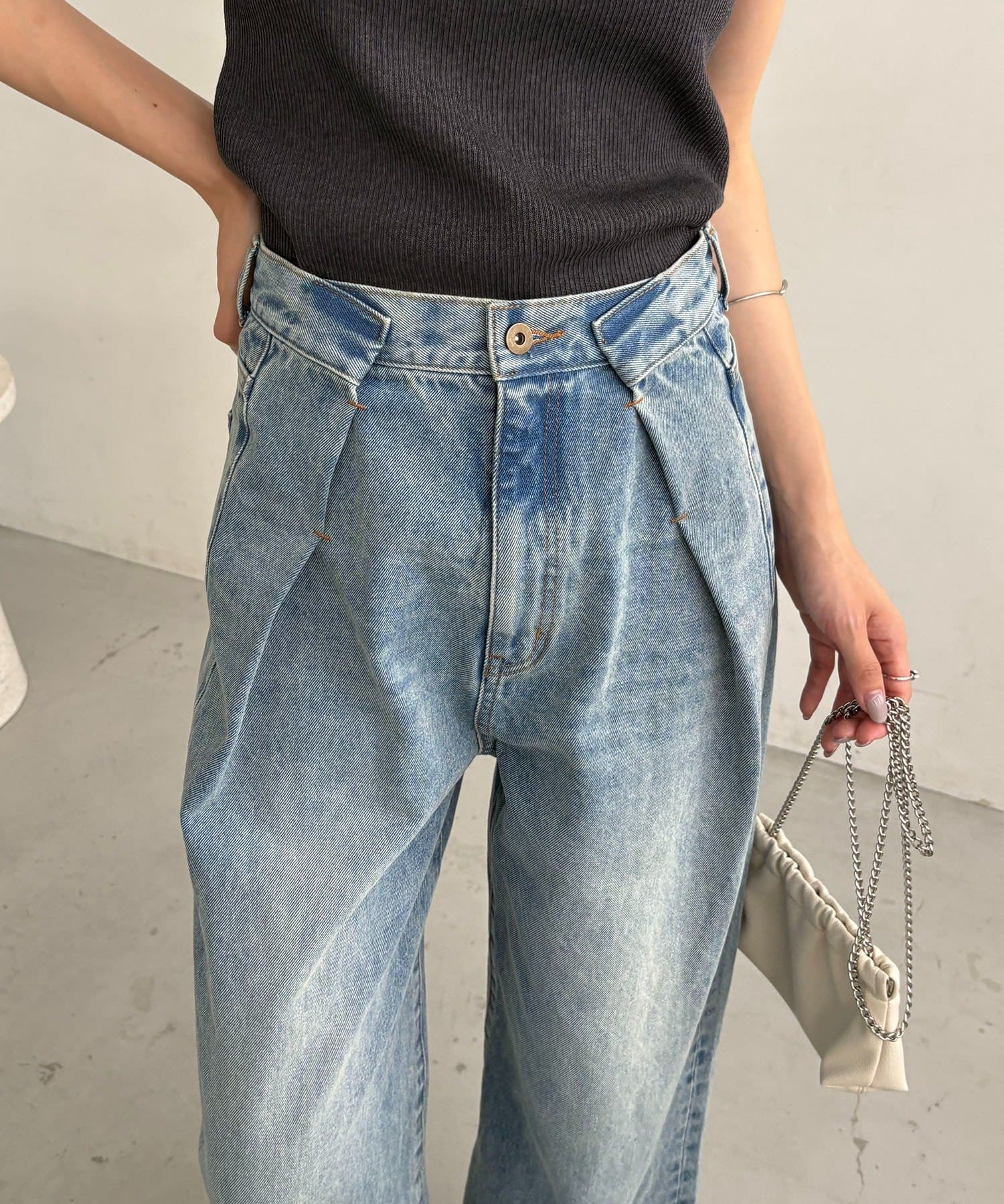 CAPRICIEUX LE'MAGE】タックワイドデニム | OUTLET(アウトレット