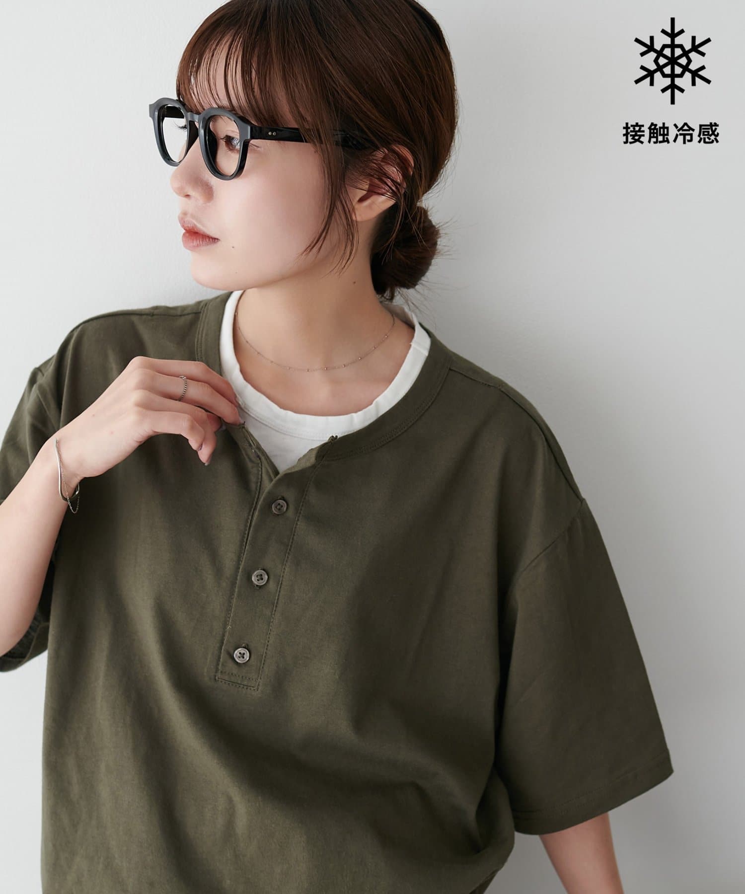 OUTLET(アウトレット) 【Discoat】【Enlude】フェイクレイヤードヘンリーネックTシャツ