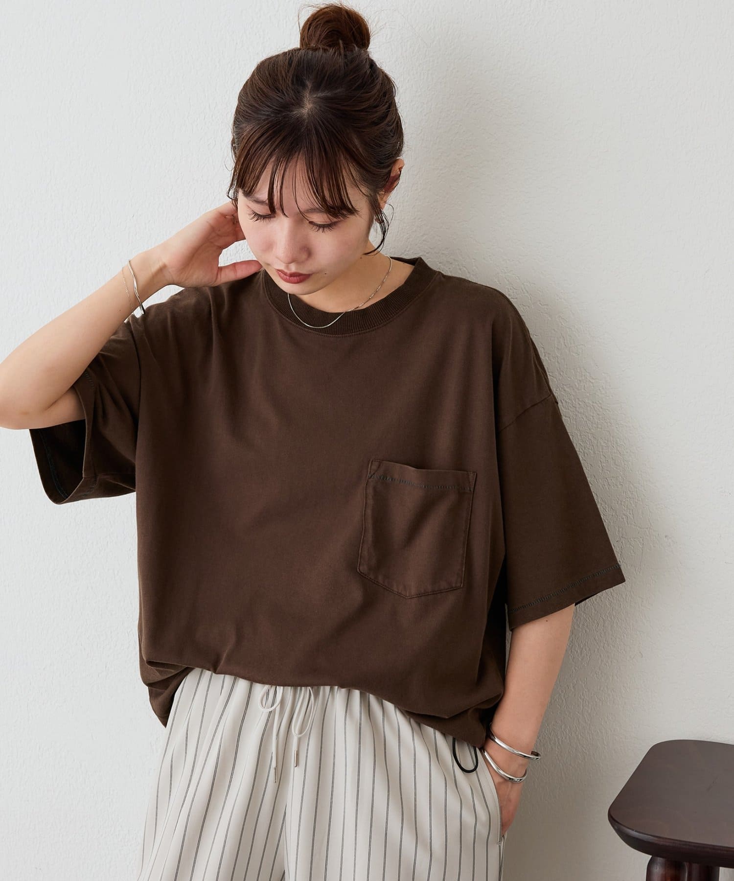 OUTLET(アウトレット) 【Discoat】【Enlude】配色ステッチドロストTシャツ