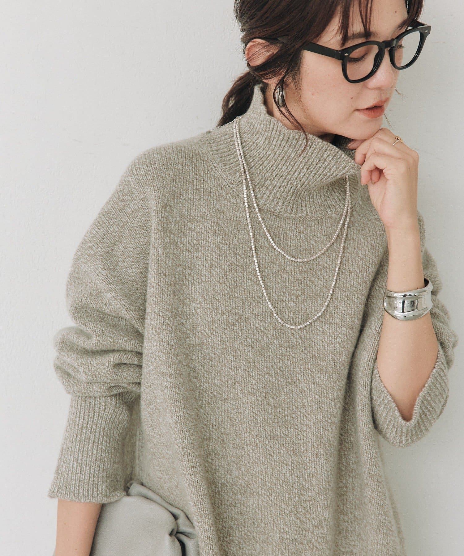 RIVE DROITE(リヴドロワ) カシミヤ混MIXタートルニット/11月下旬お届け予定