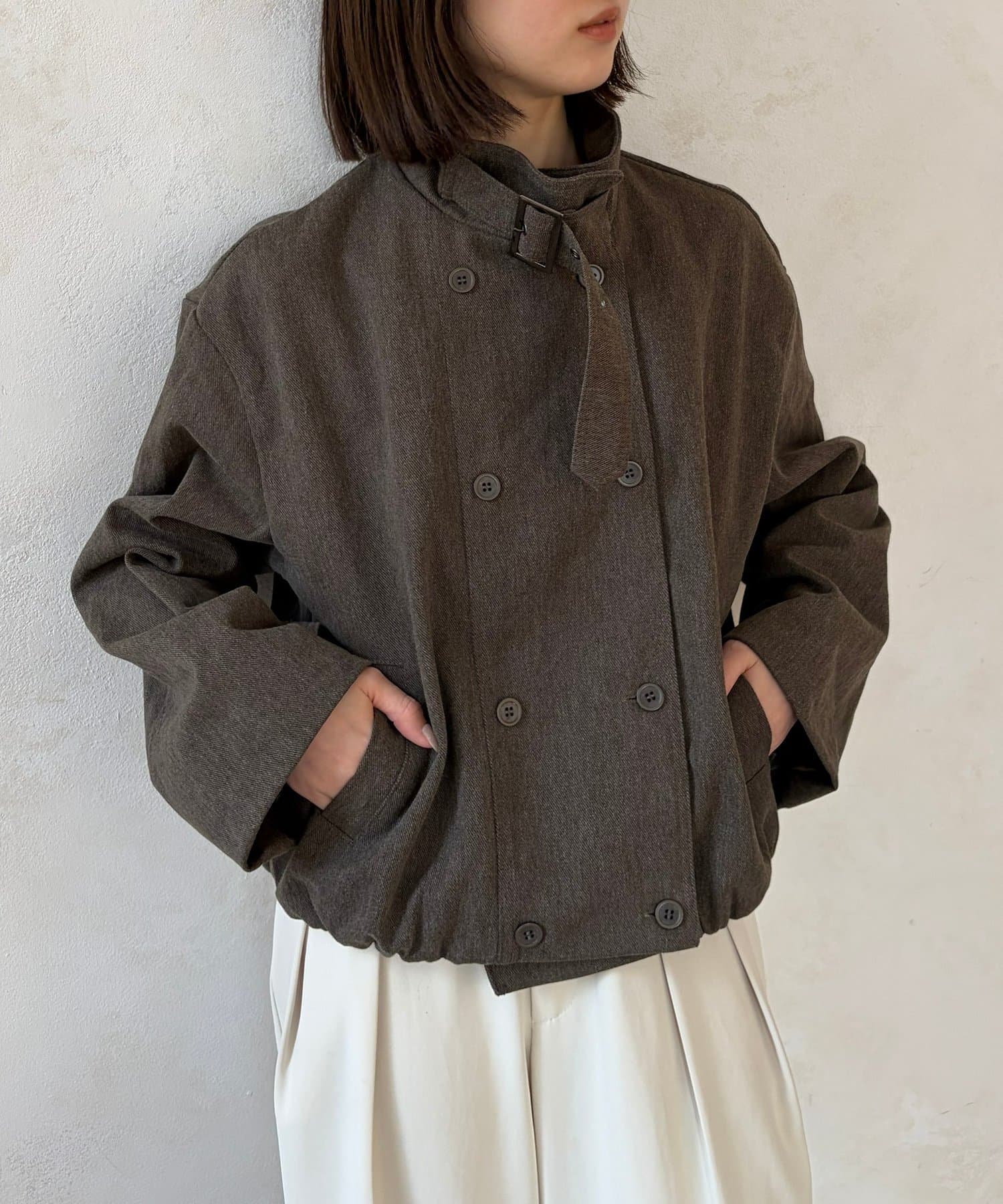 Thevon.(ゼヴォン) スタンドカラーダブルボタンブルゾン