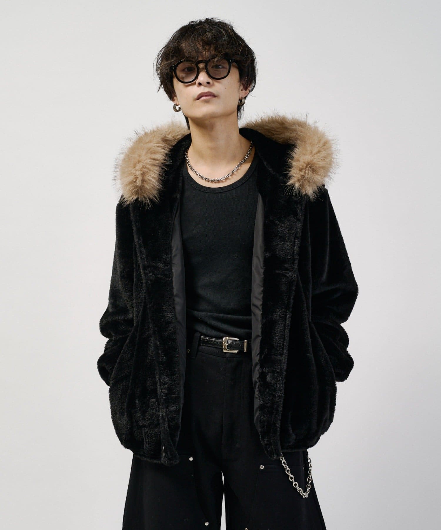 Lui's(ルイス) 【WEB限定】ボアフーデッドブルゾン