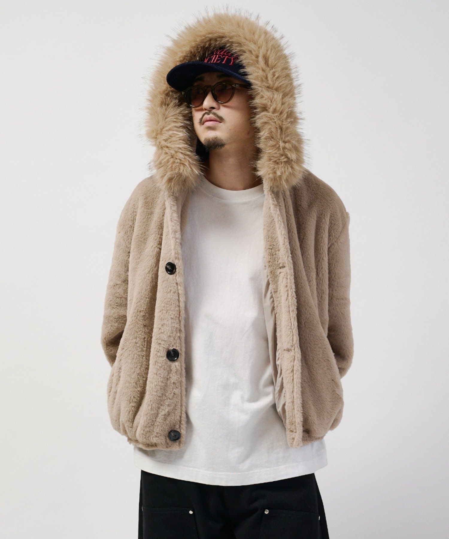 Lui's(ルイス) 【WEB限定】ボアフーデッドブルゾン