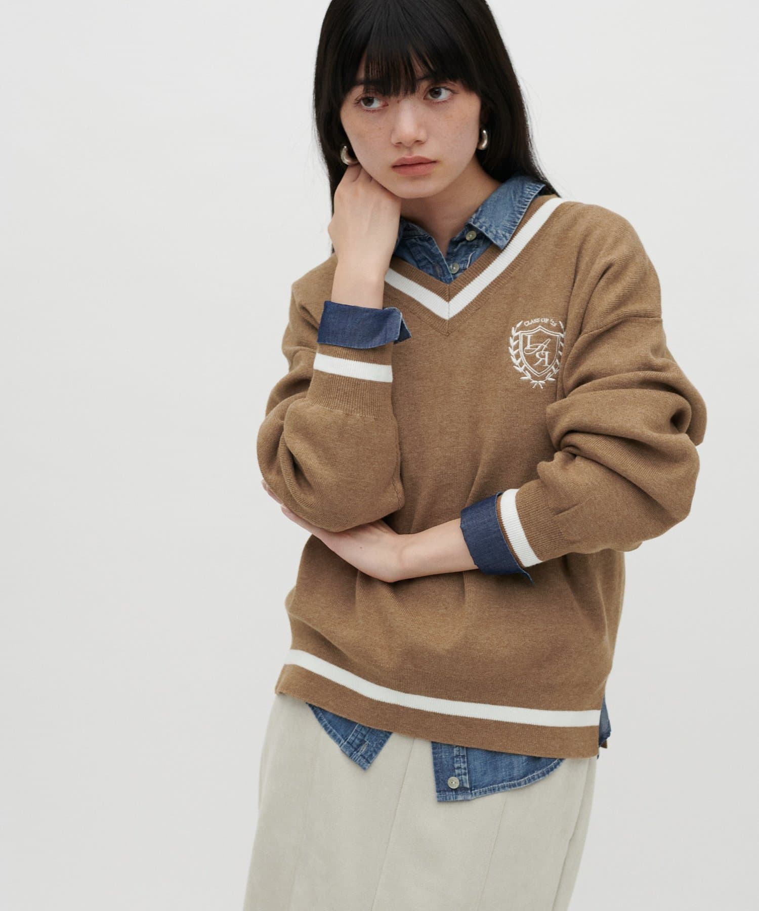 LARUTA(ラルータ) エンブレムチルデンニットプルオーバー