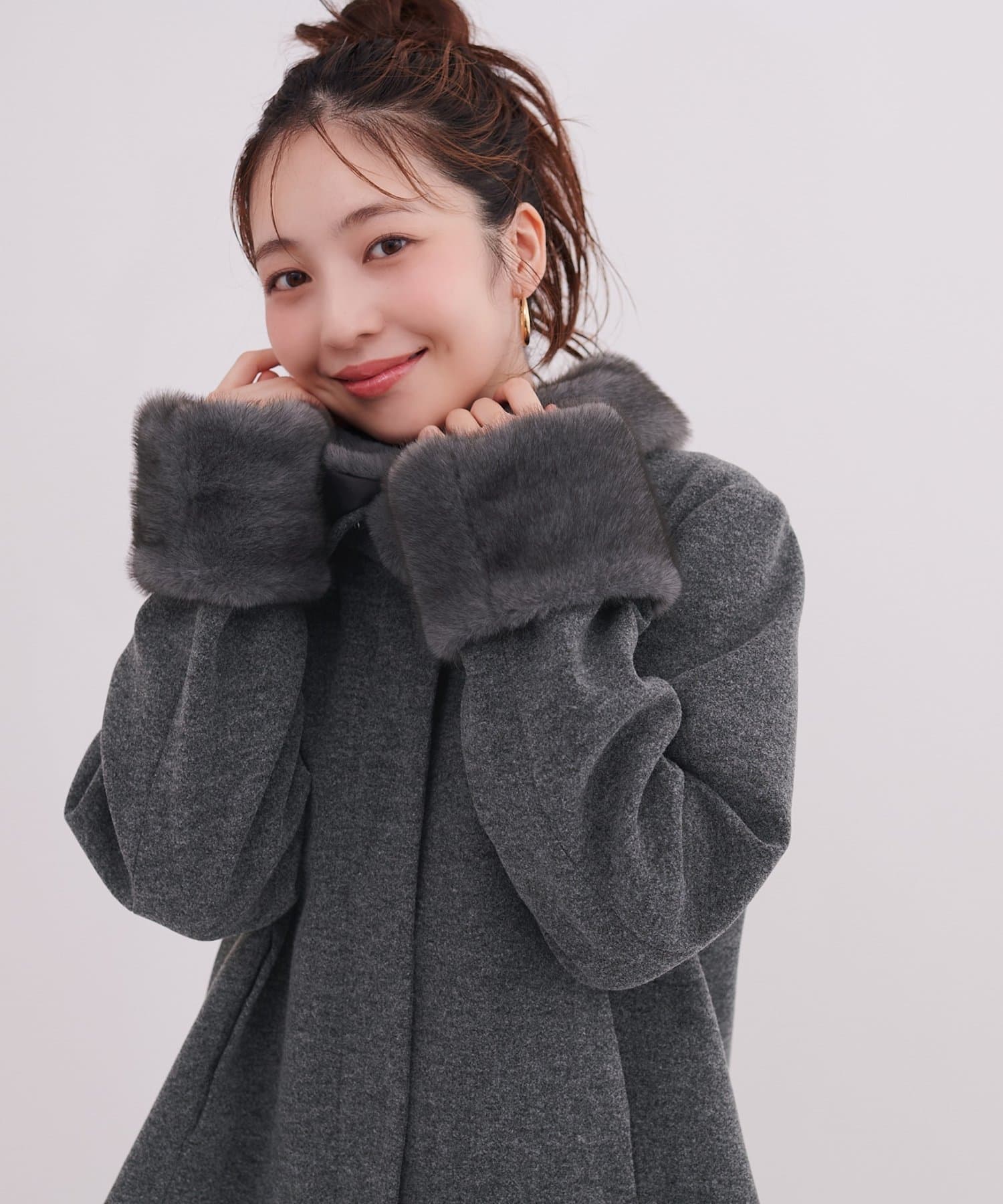 natural couture(ナチュラルクチュール) 〈canami〉ファー付きマルチWAYコート