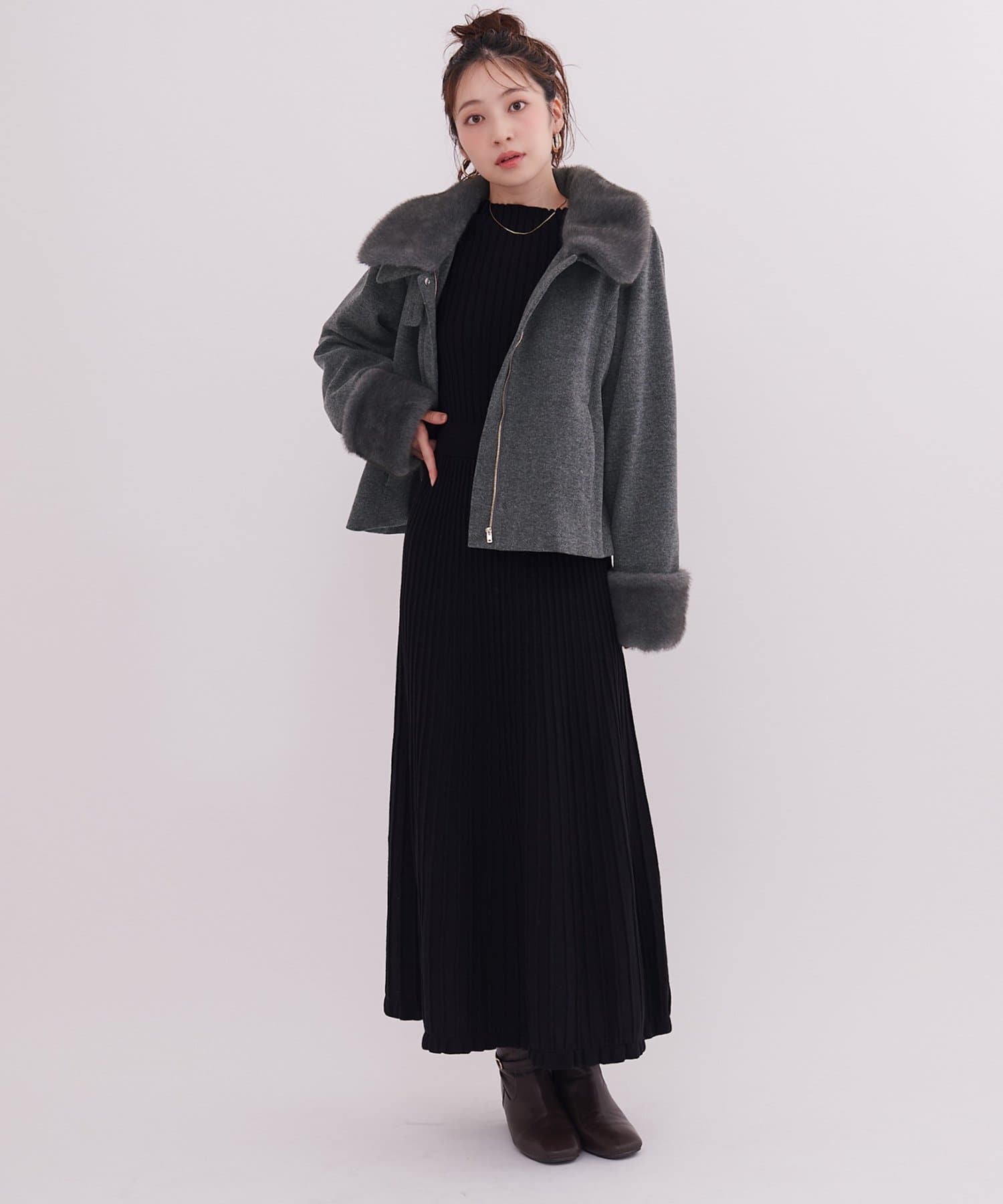 natural couture(ナチュラルクチュール) 〈canami〉ファー付きマルチWAYコート