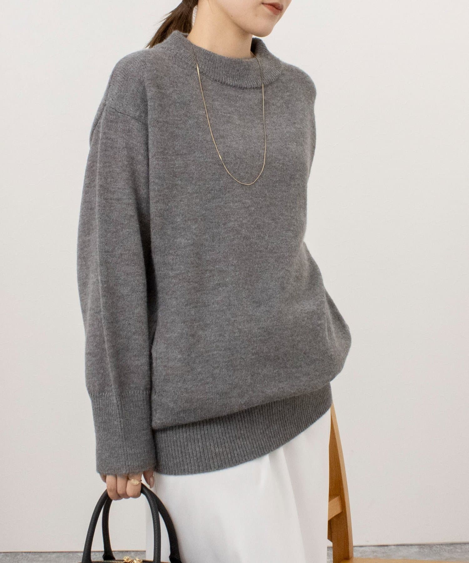 NOLLEY'S(ノーリーズ) 【WEB限定】ワイドリブヘムロングニット