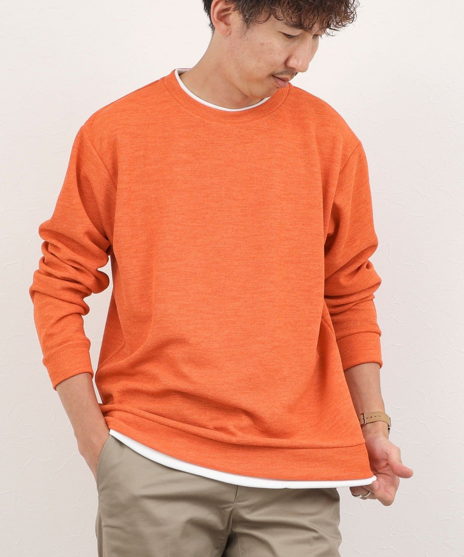 NOLLEY'S(ノーリーズ) メランジＷフェイスダブルカラー LS Tee 26AW
