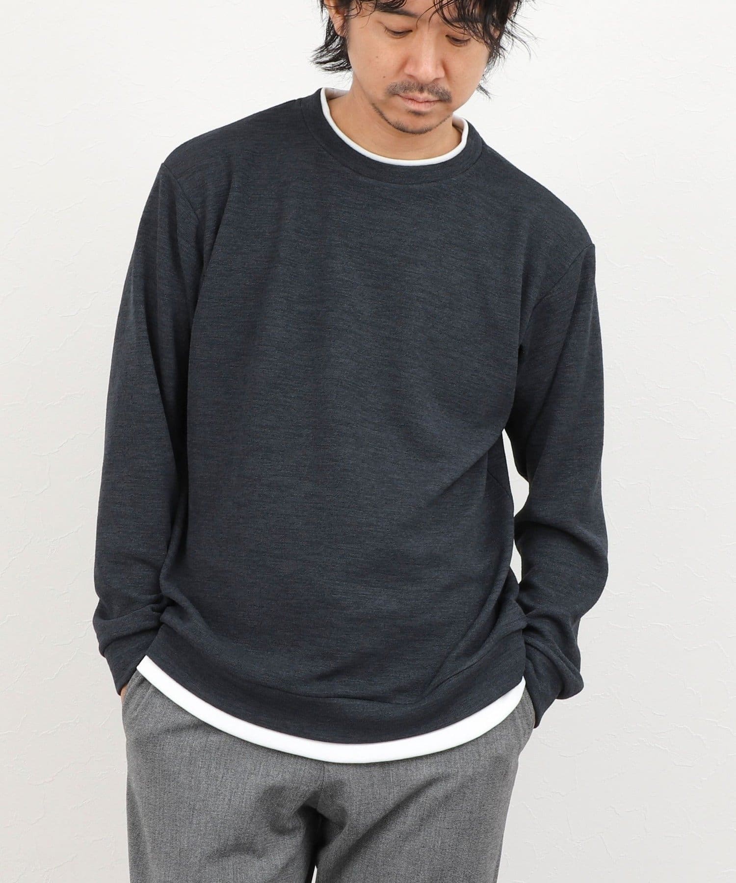 NOLLEY'S(ノーリーズ) メランジＷフェイスダブルカラー LS Tee 26AW