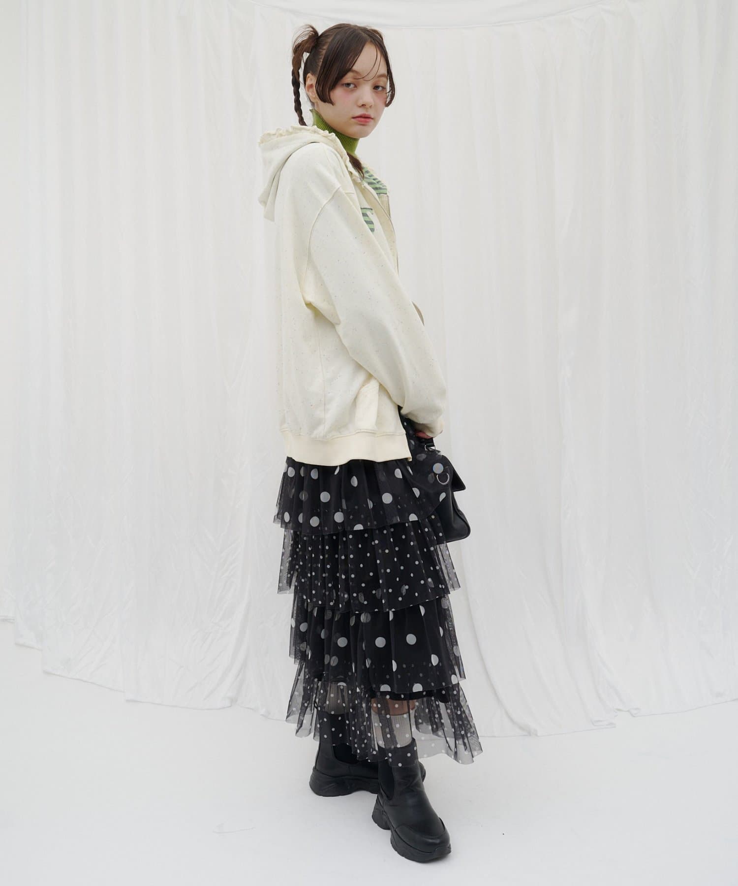 CIAOPANIC TYPY(チャオパニックティピー) 【26Winter展示会 出展商品】【HELLO.SANFRANCISCO】2WAYドットチュールスカート