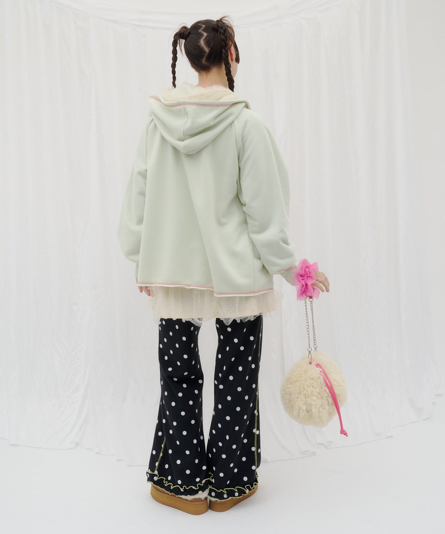 CIAOPANIC TYPY(チャオパニックティピー) 【26Winter展示会 出展商品】【HELLO.SANFRANCISCO】フボリュームフリルレースビックパーカー