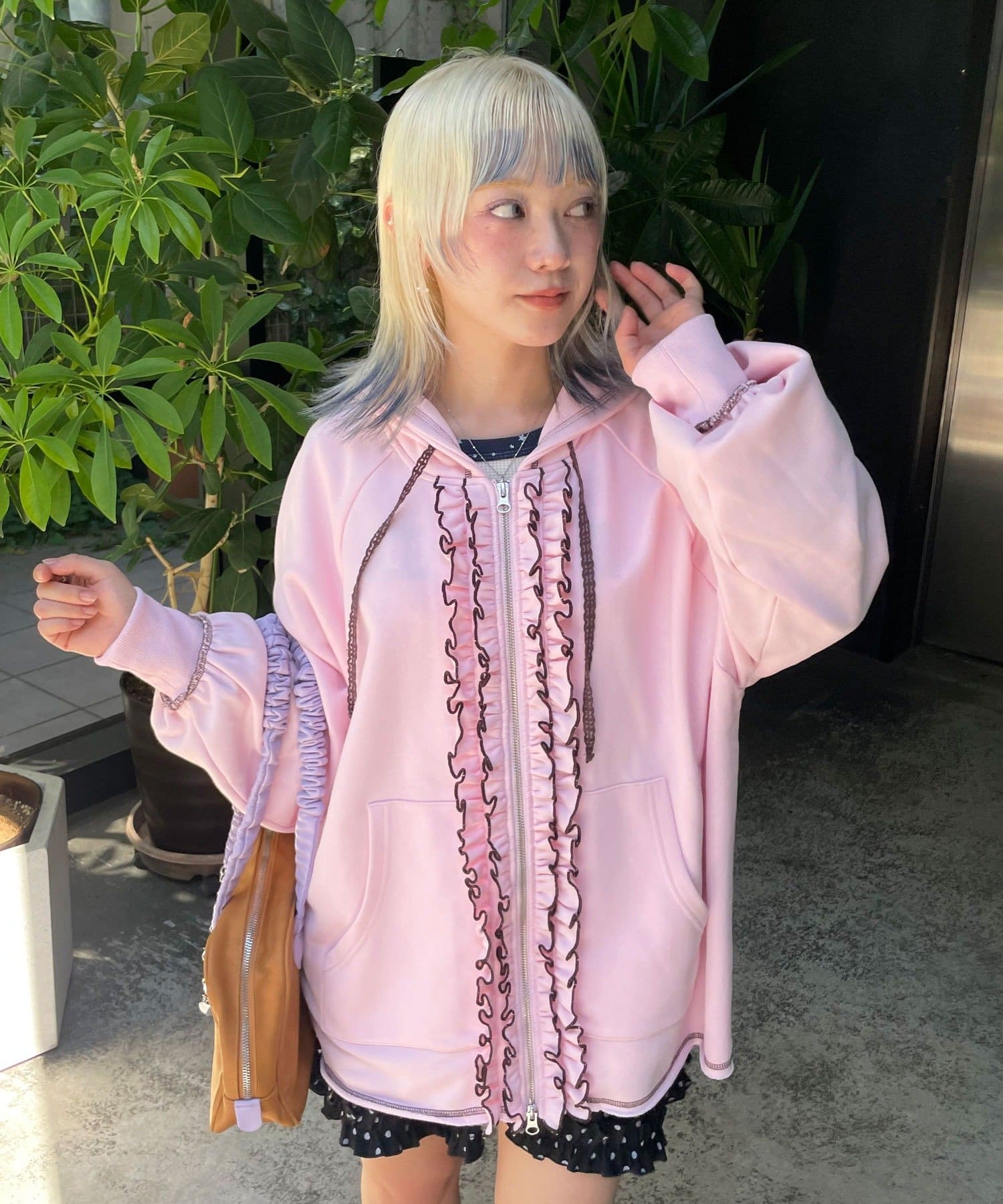 CIAOPANIC(チャオパニック) 【HELLO.SANFRANCISCO/ハローサンフランシスコ】ボリュームフリルレースビックパーカー