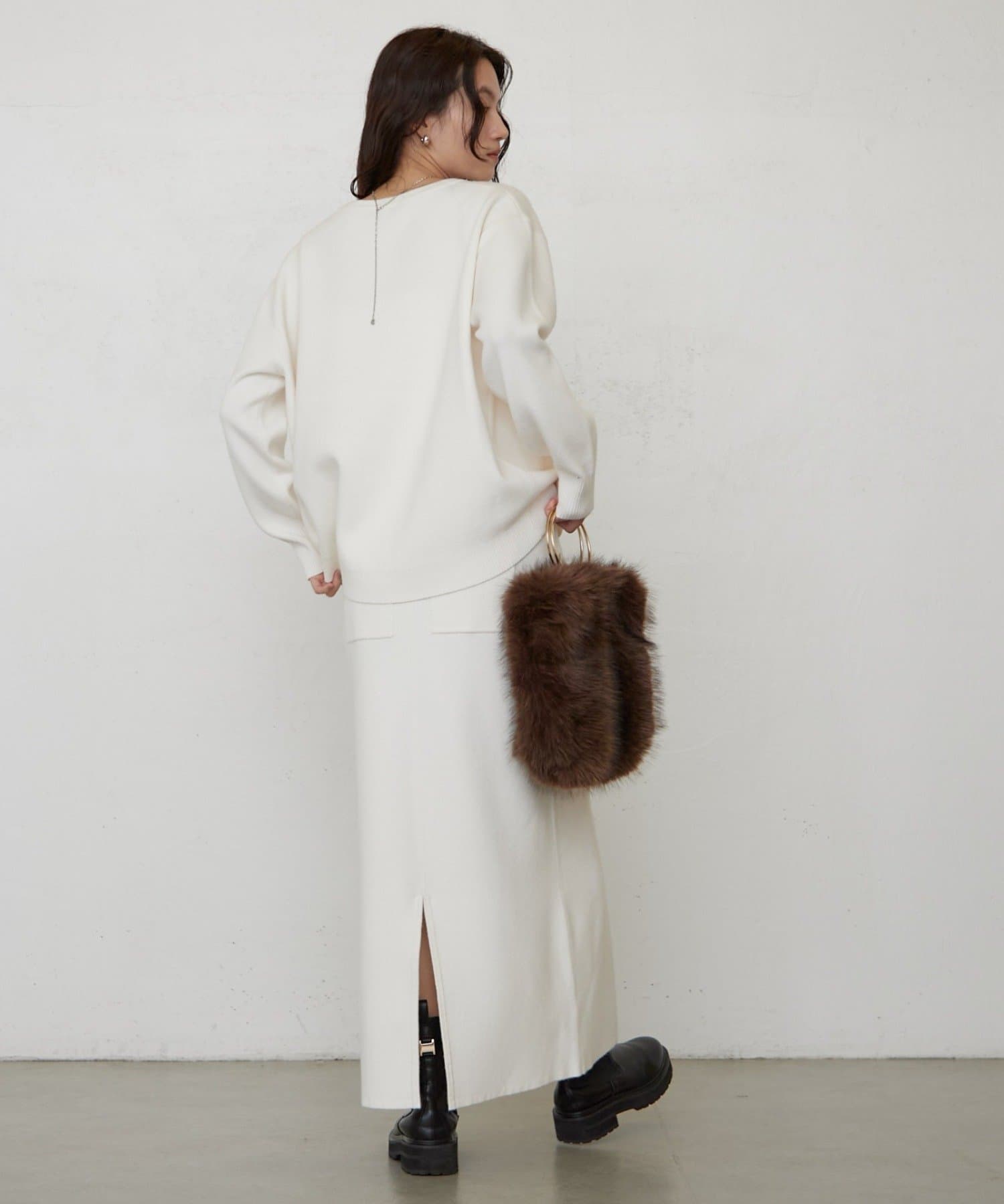 LOUNGEDRESS(ラウンジドレス) 《セットアップ可》Iラインニットスカート