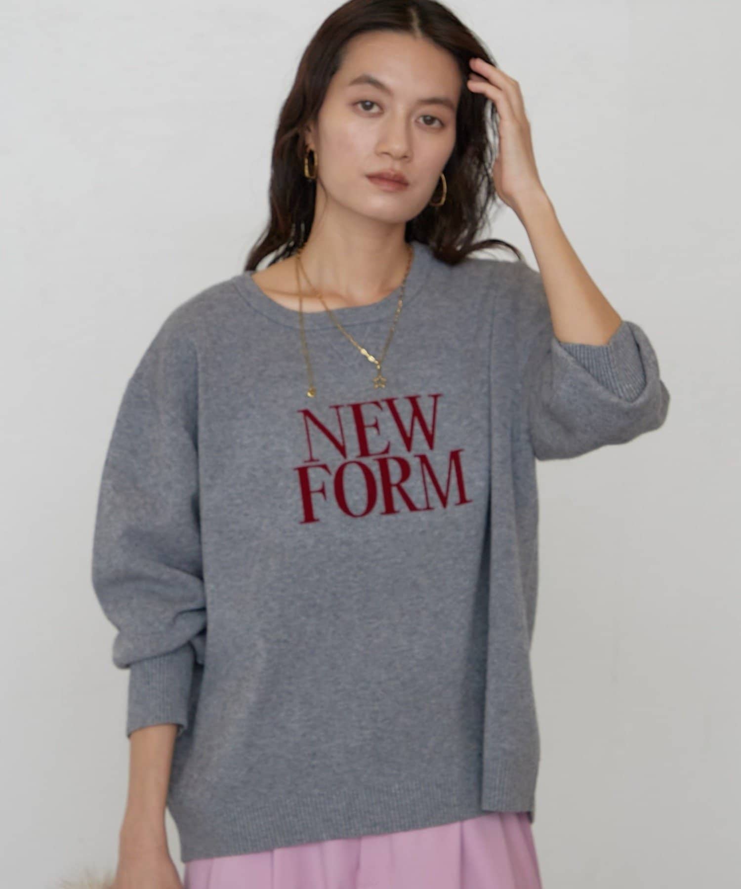 LOUNGEDRESS(ラウンジドレス) 《セットアップ可》フロッキーロゴプリントニット