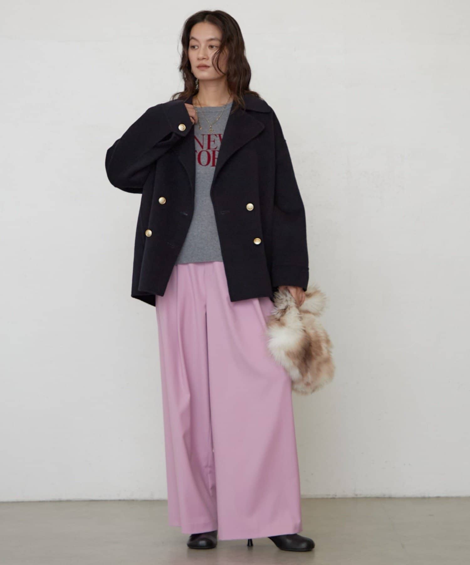 LOUNGEDRESS(ラウンジドレス) 《セットアップ可》フロッキーロゴプリントニット