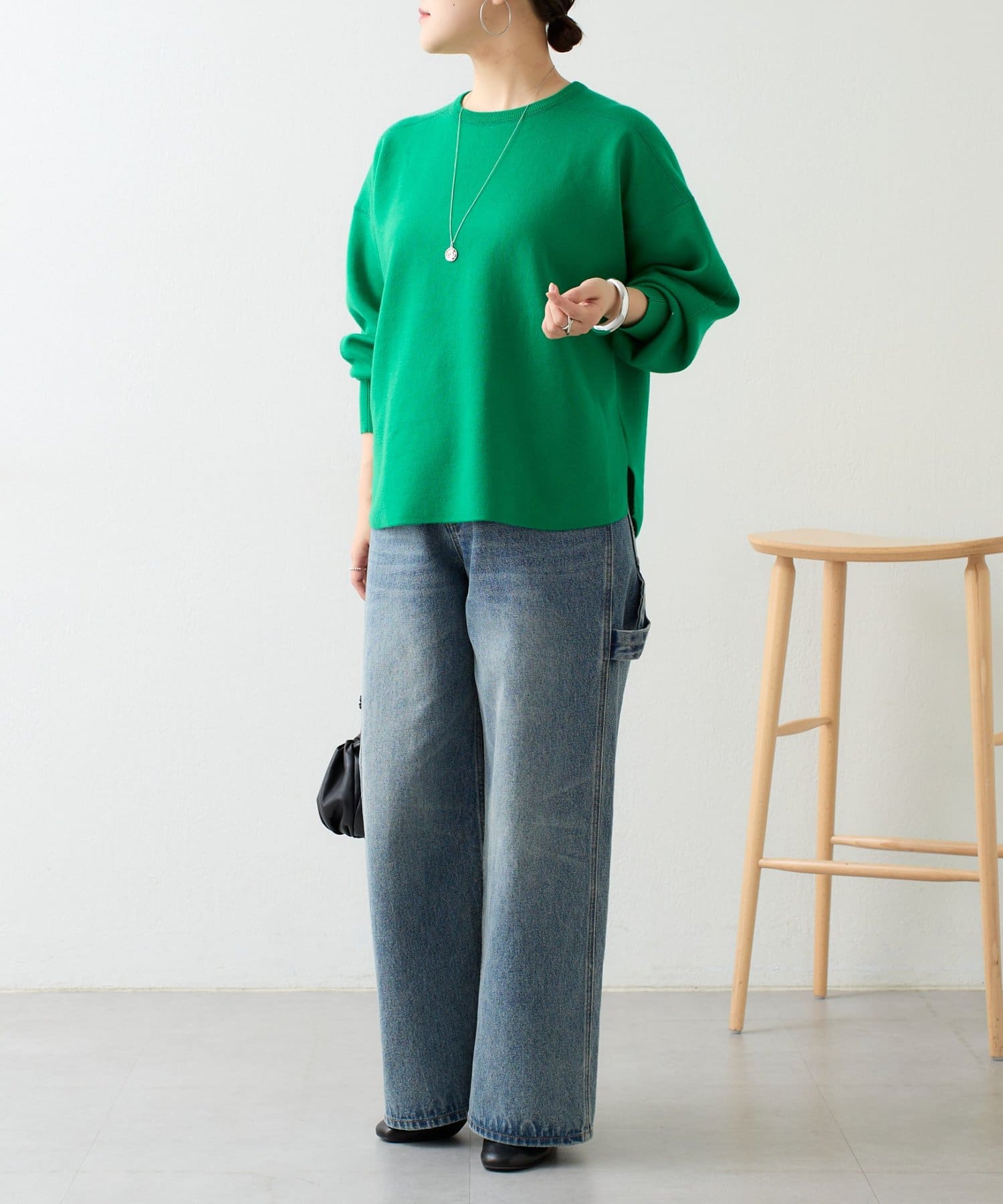 BEARDSLEY ビアズリー シャツコンビモックネックニット　グリーン BAイニシャルニット | BEARDSLEY(ビアズリー)レディース | PAL CLOSET